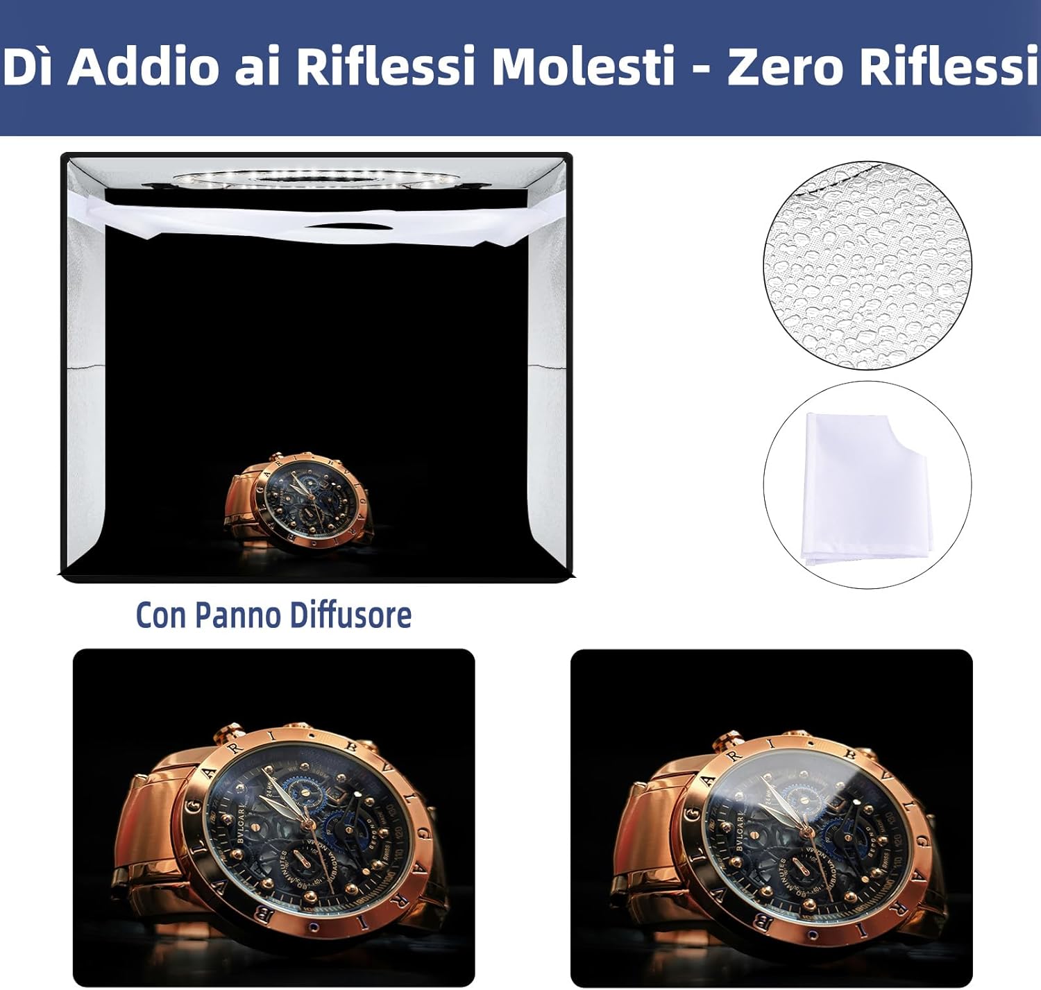 Yanuoda Scatola Luce Fotografica Portatile 30x30cm - immagine 5