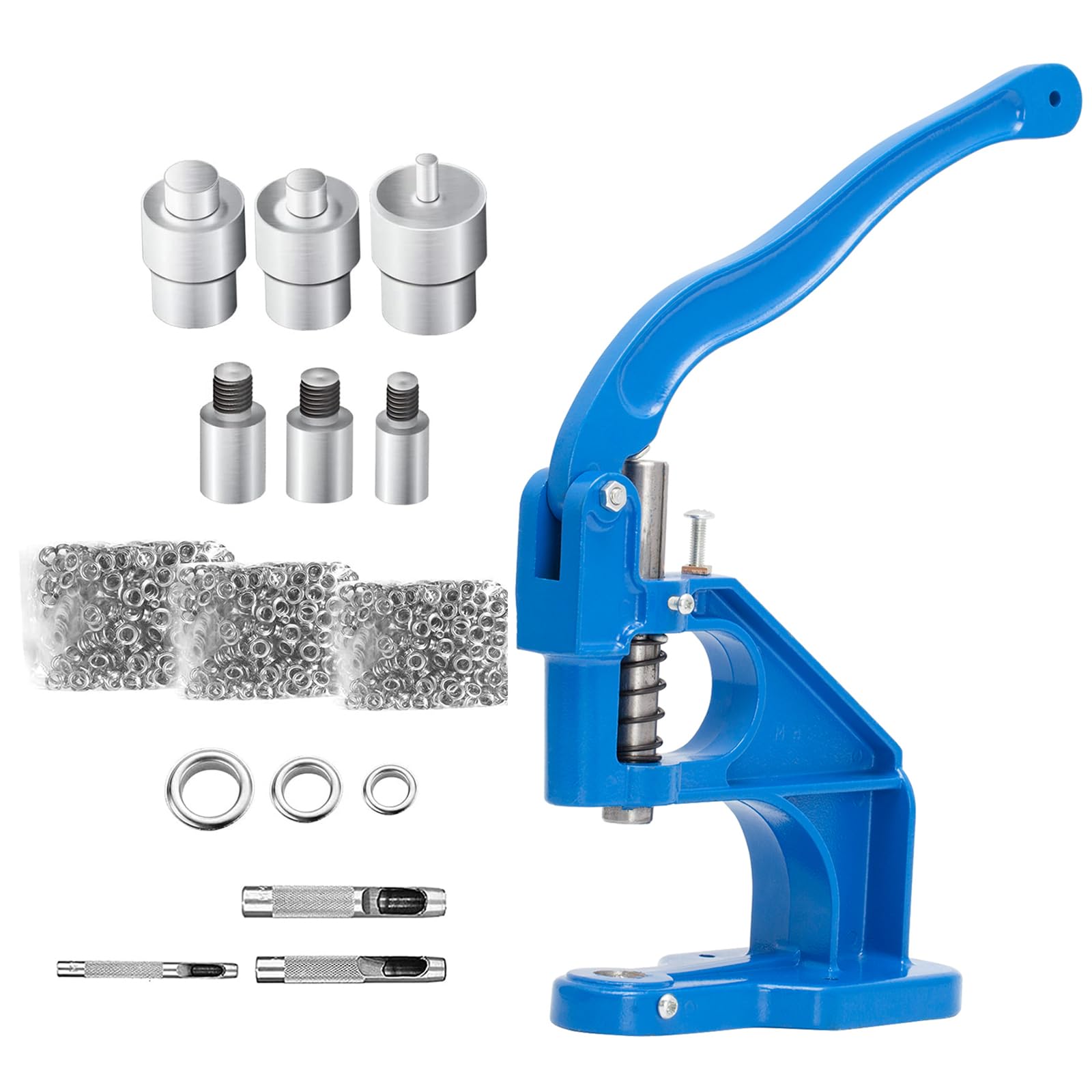 Emoshayoga Occhielli Macchina a Pressione Macchina per Occhielli con 1500 Occhielli per Borchie e Borchie (Blu)