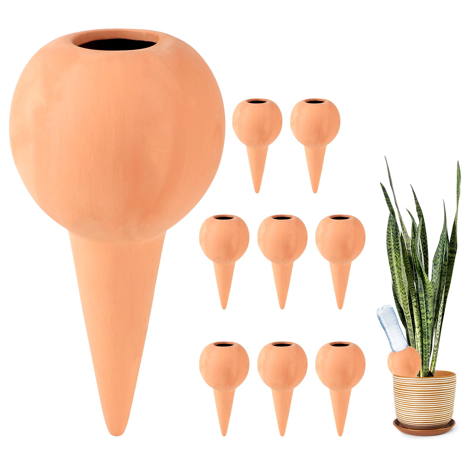 Exleco 8x Coni Irrigazione Automatica in Terracotta 360ml
