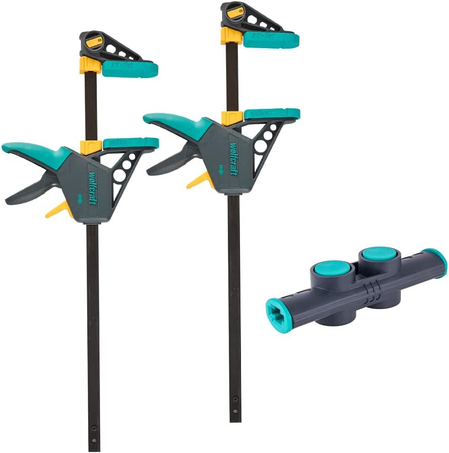 Wolfcraft Set di Morsetti XL a Una Mano - 3 Pezzi - immagine 1