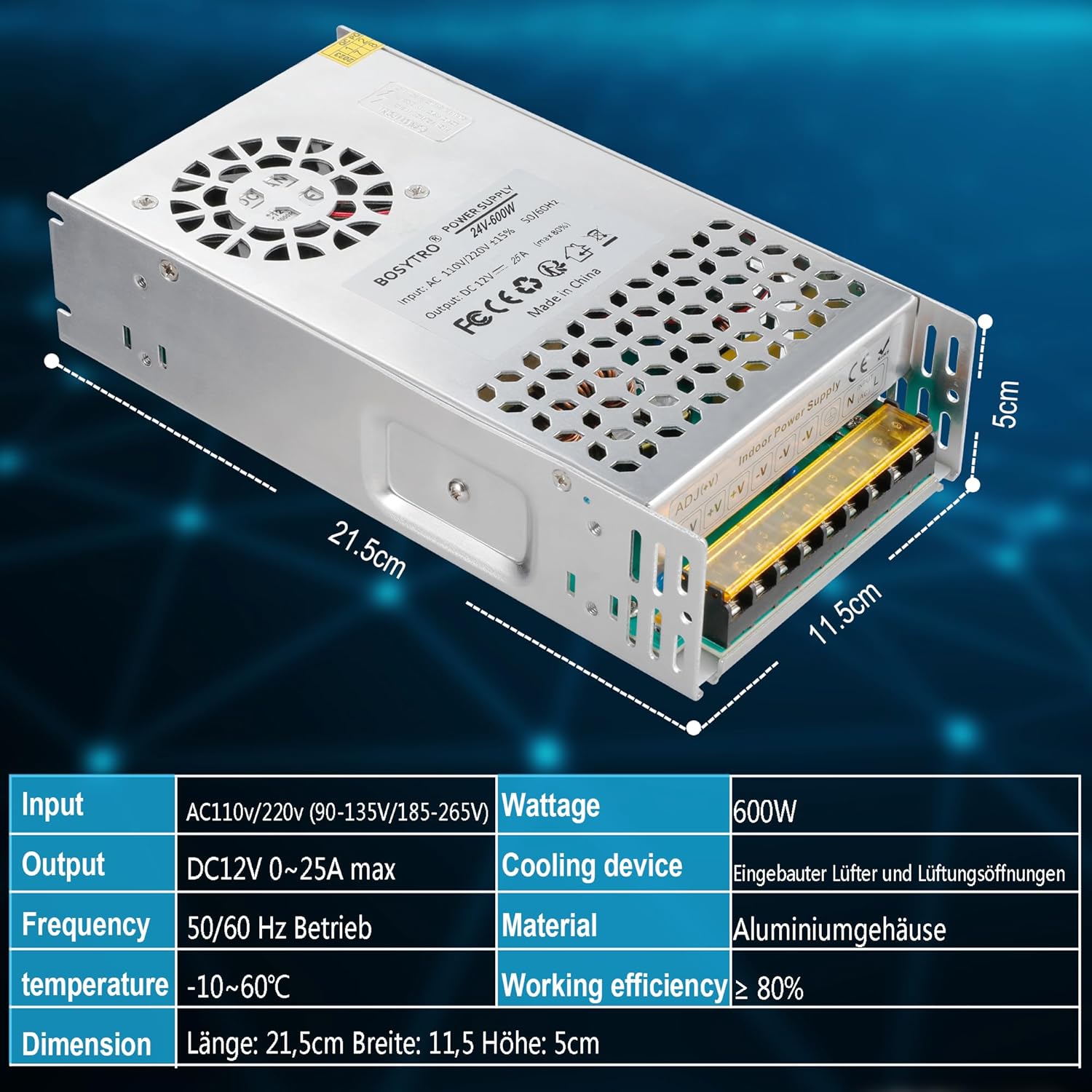Alimentatore Trasformatore 24V 25A 600W - immagine 2