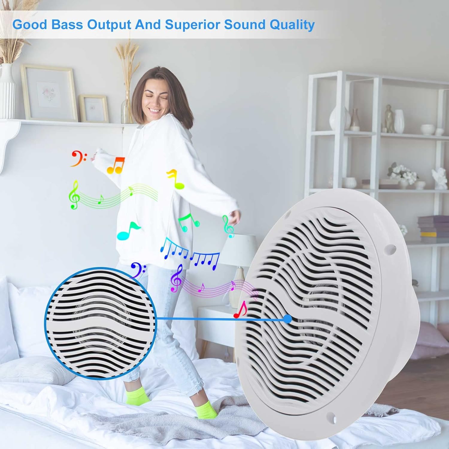 Herdio Altoparlanti Soffitto Bluetooth Marini 6,5 pollici - immagine 4