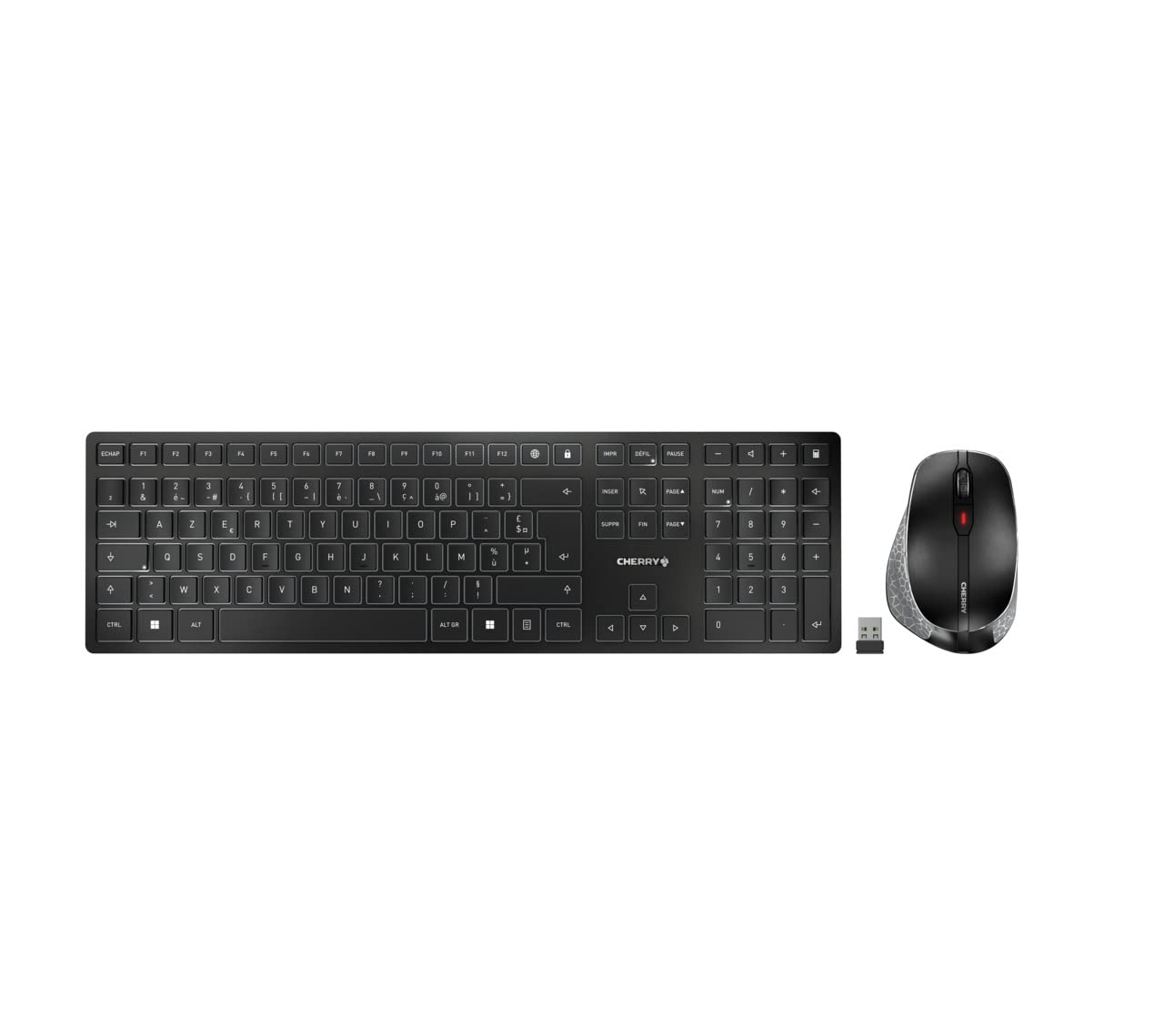 Cherry DW 9500 SLIM - Set Tastiera e Mouse Wireless, Nero-Grigio