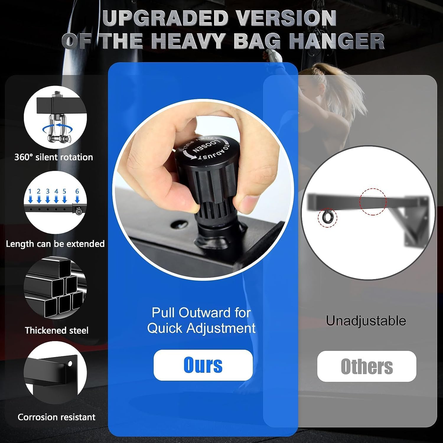 Imaycc Supporto Professionale Regolabile per Sacco da Boxe - immagine 2