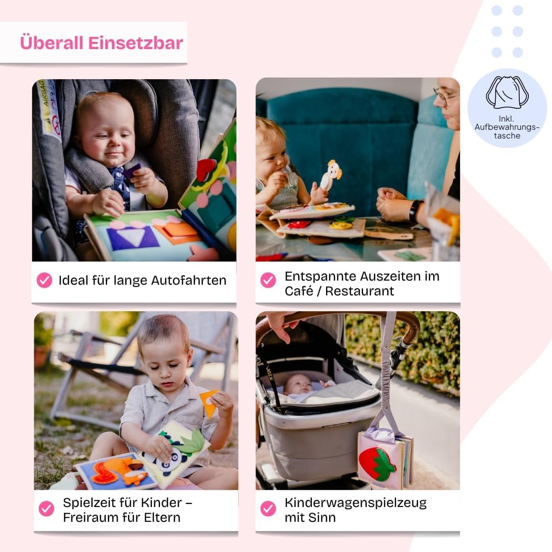 Jolly Designs Tierfreunde - 6 Seiten Mini Quiet Book - immagine 2