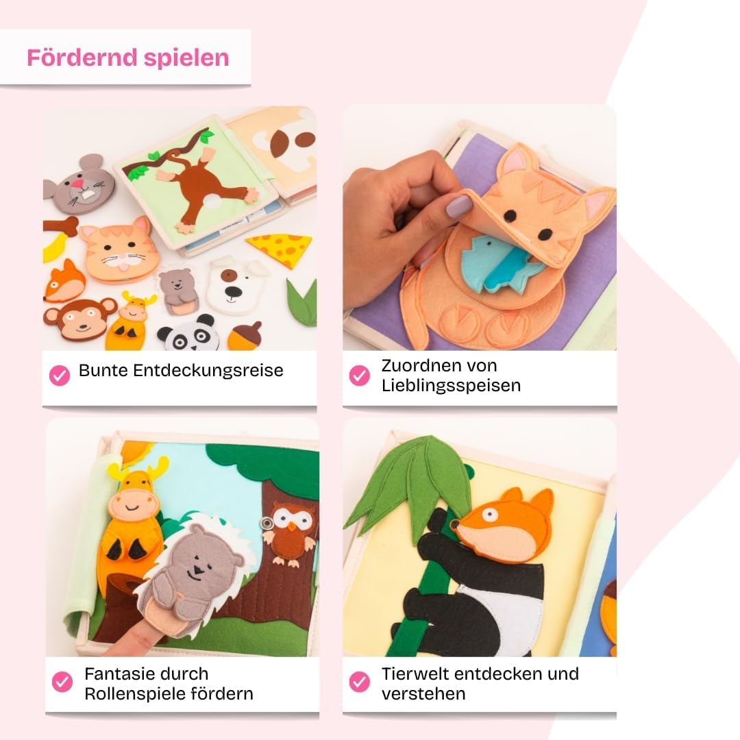 Jolly Designs Tierfreunde - 6 Seiten Mini Quiet Book - immagine 3