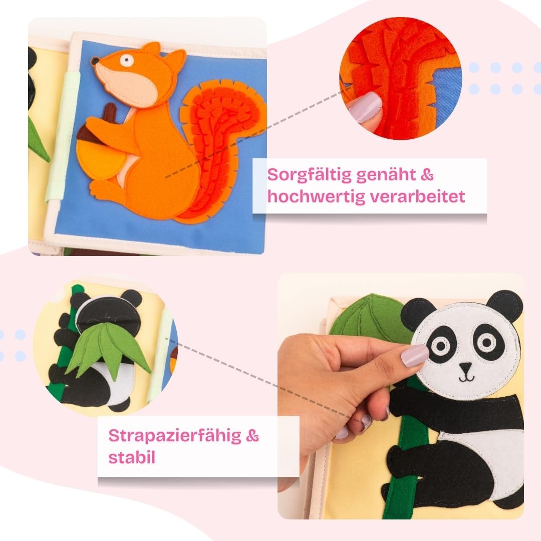 Jolly Designs Tierfreunde - 6 Seiten Mini Quiet Book - immagine 6