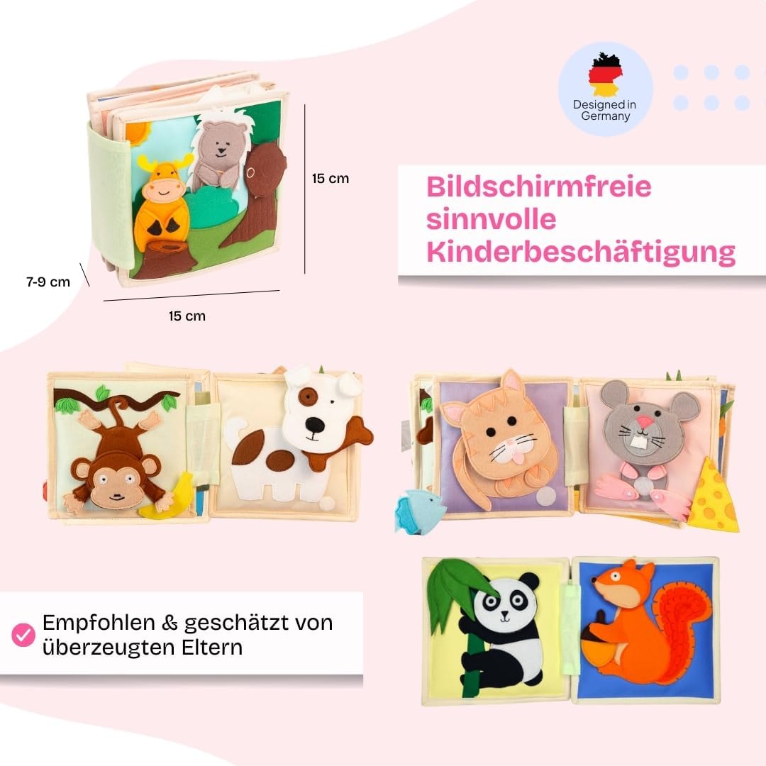 Jolly Designs Tierfreunde - 6 Seiten Mini Quiet Book - immagine 7