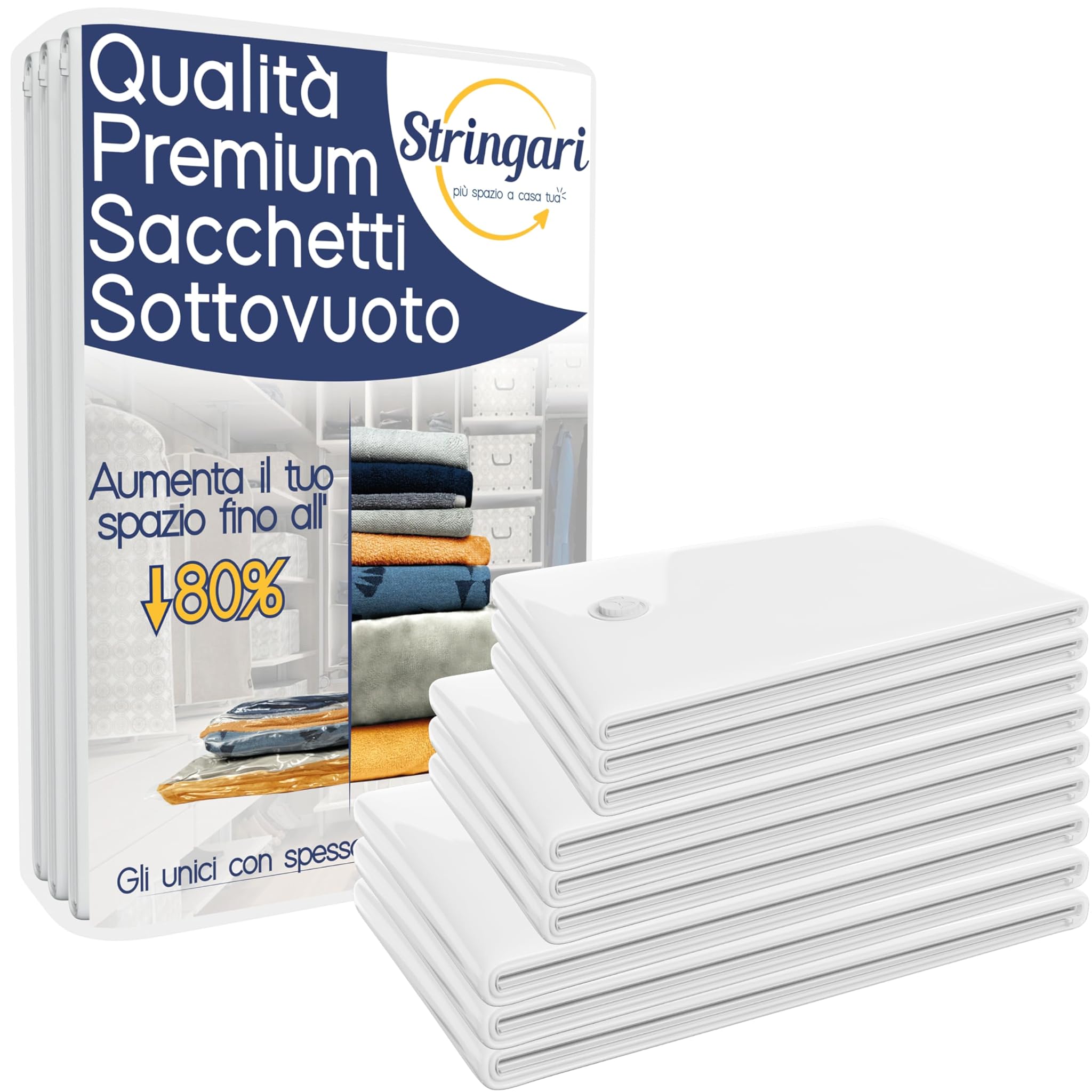 Stringari 9 Sacchetti Sottovuoto Vestiti per Piumoni