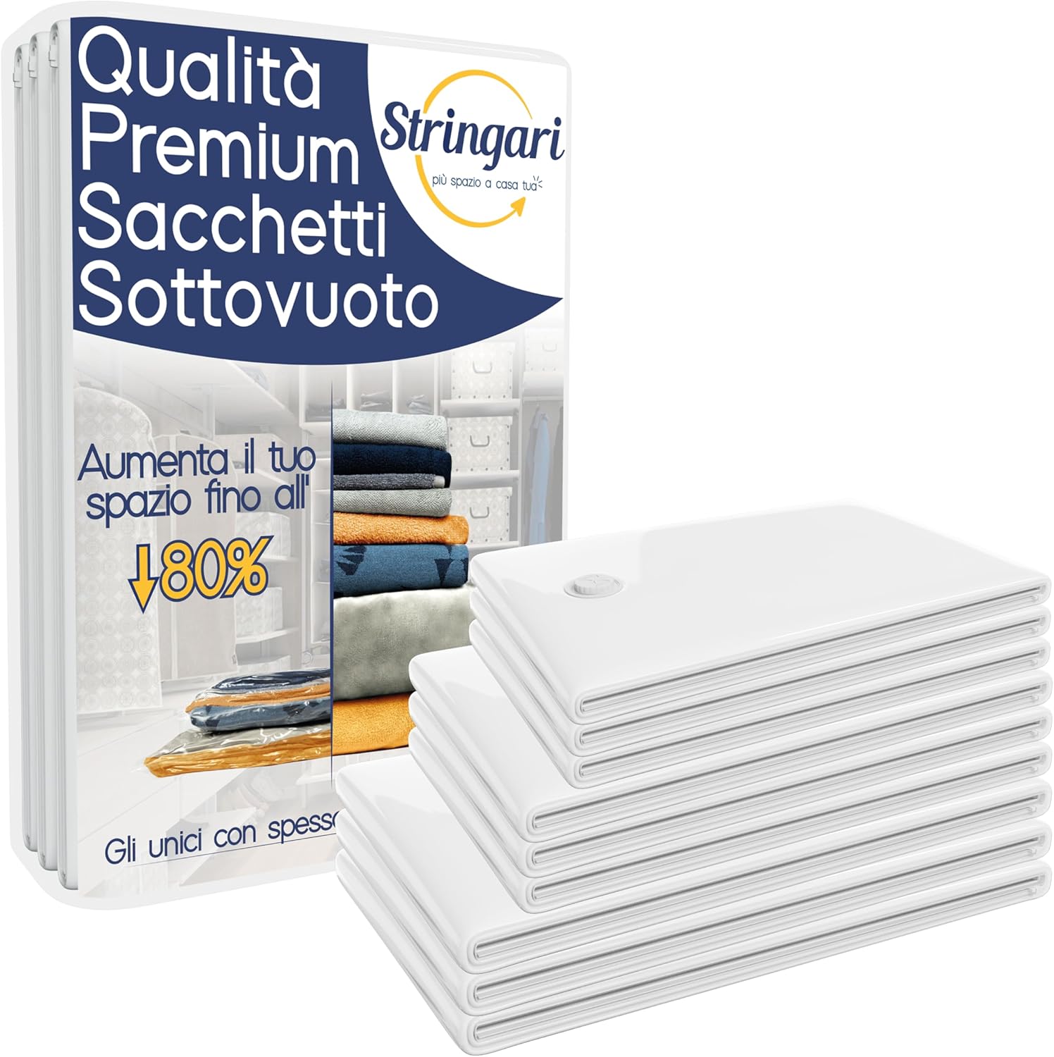 Stringari 9 Sacchetti Sottovuoto Vestiti per Piumoni - immagine 1