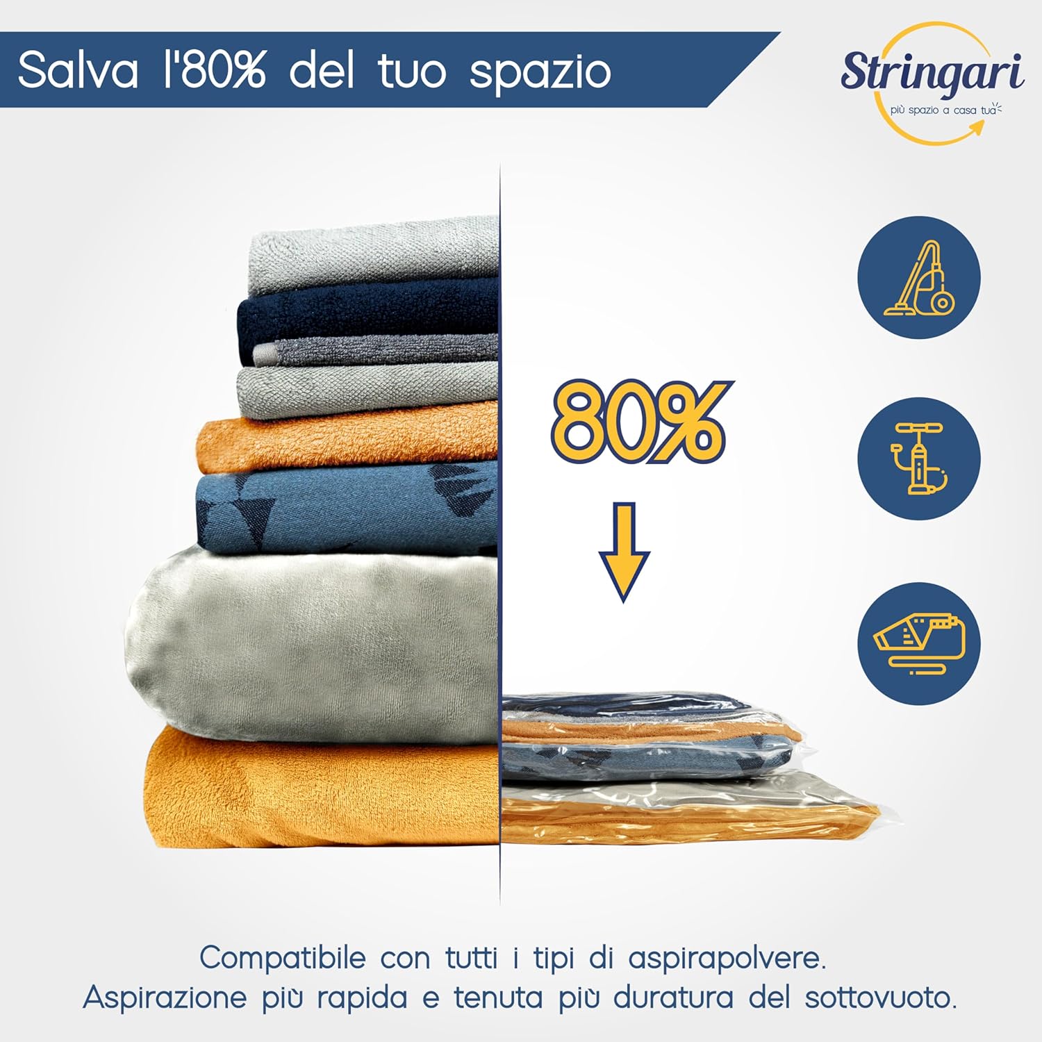 Stringari 9 Sacchetti Sottovuoto Vestiti per Piumoni - immagine 2