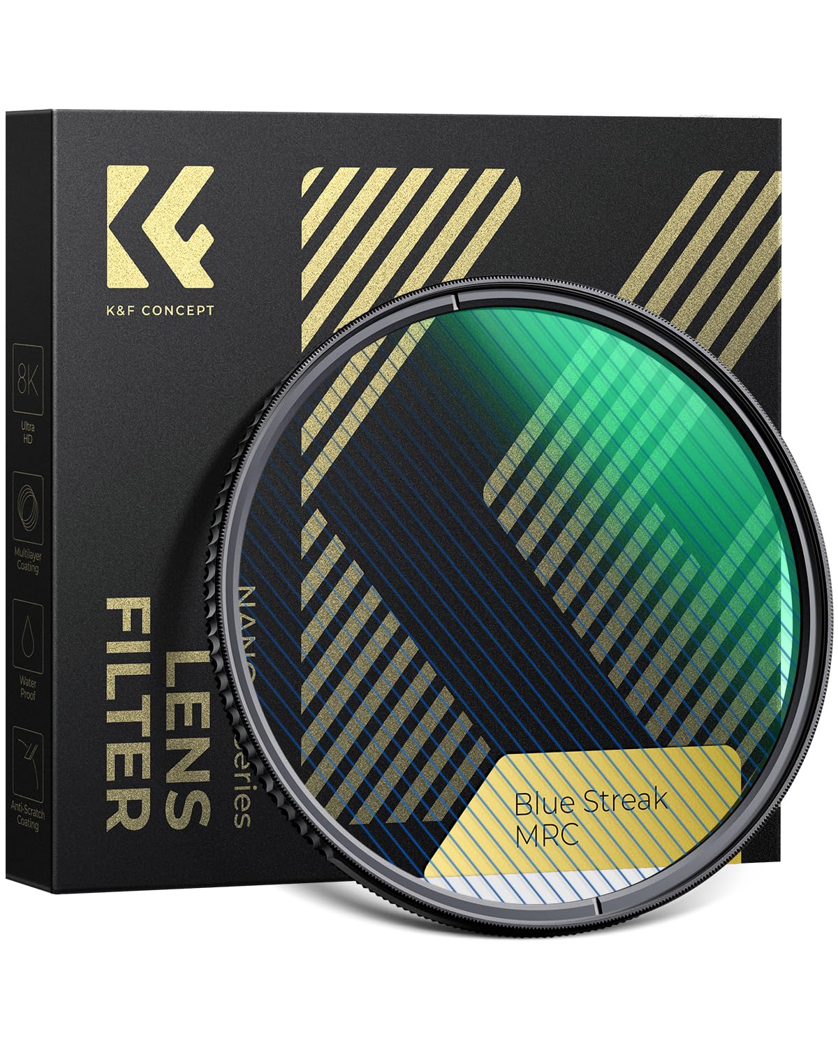 K&f Concept Nano-Xcel Filtro Effetto Strisce Blu 77mm