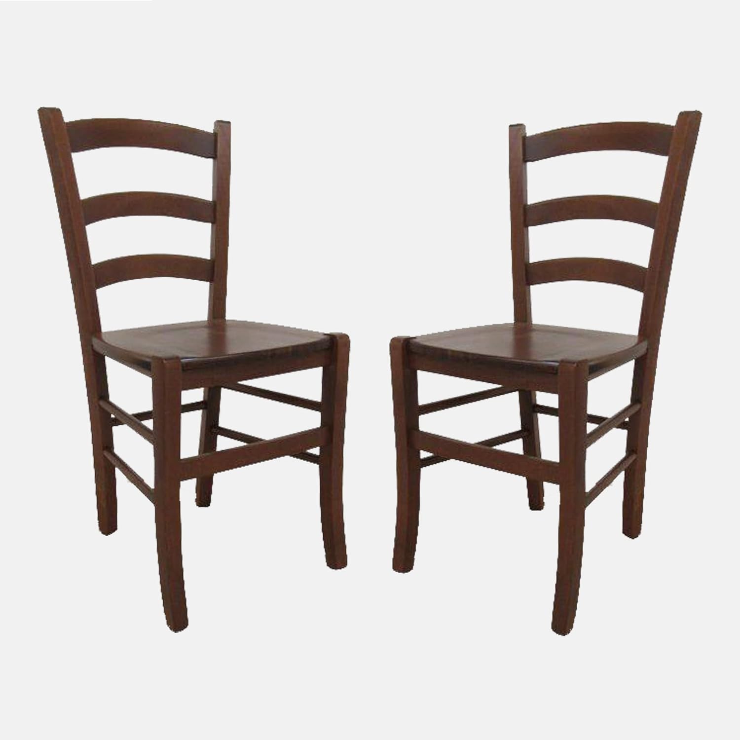 Dmora - Set 2 Sedie Classiche Noce con Seduta Legno - immagine 1