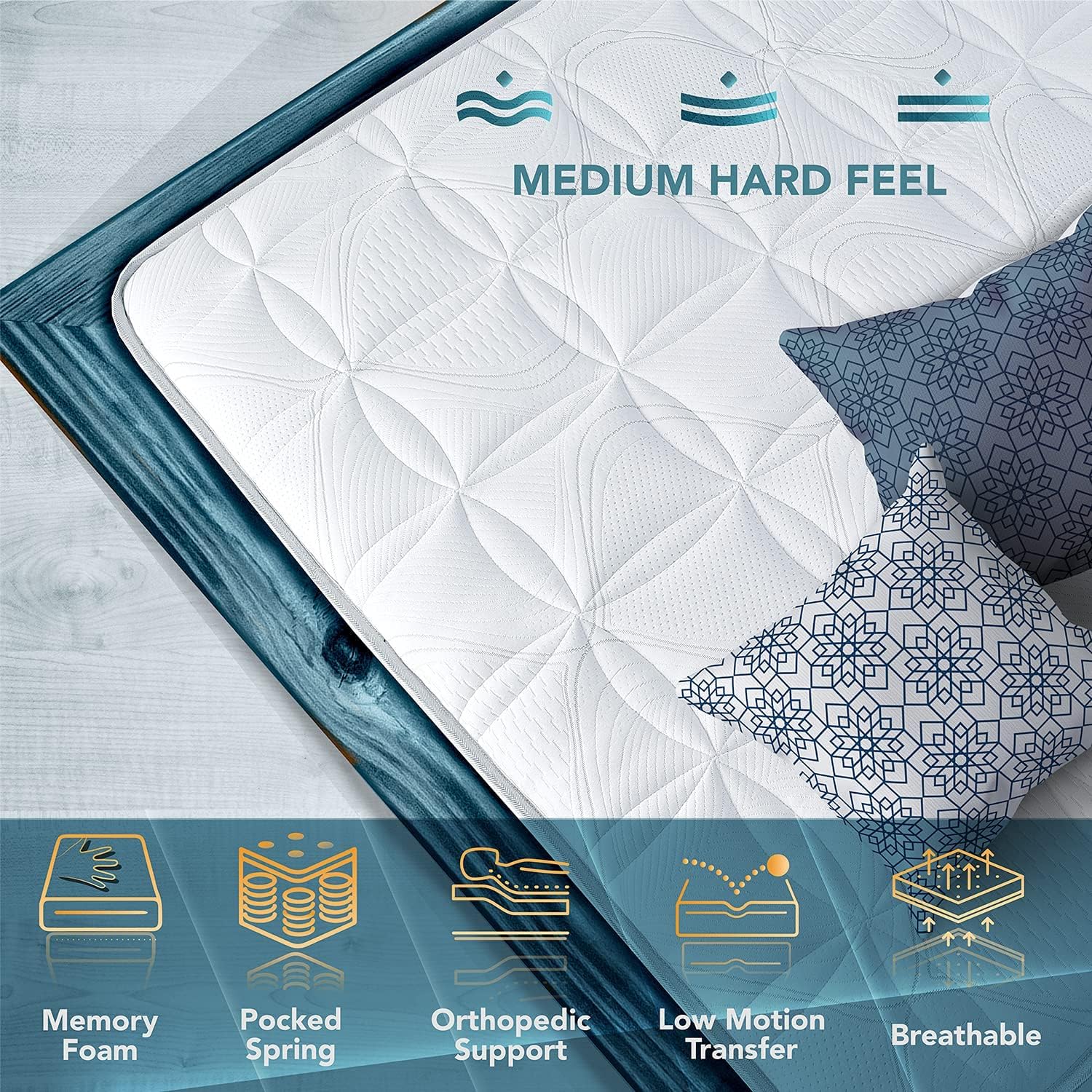 Tanhk Materasso Singolo Molle Insacchettate e Memory Foam - immagine 4