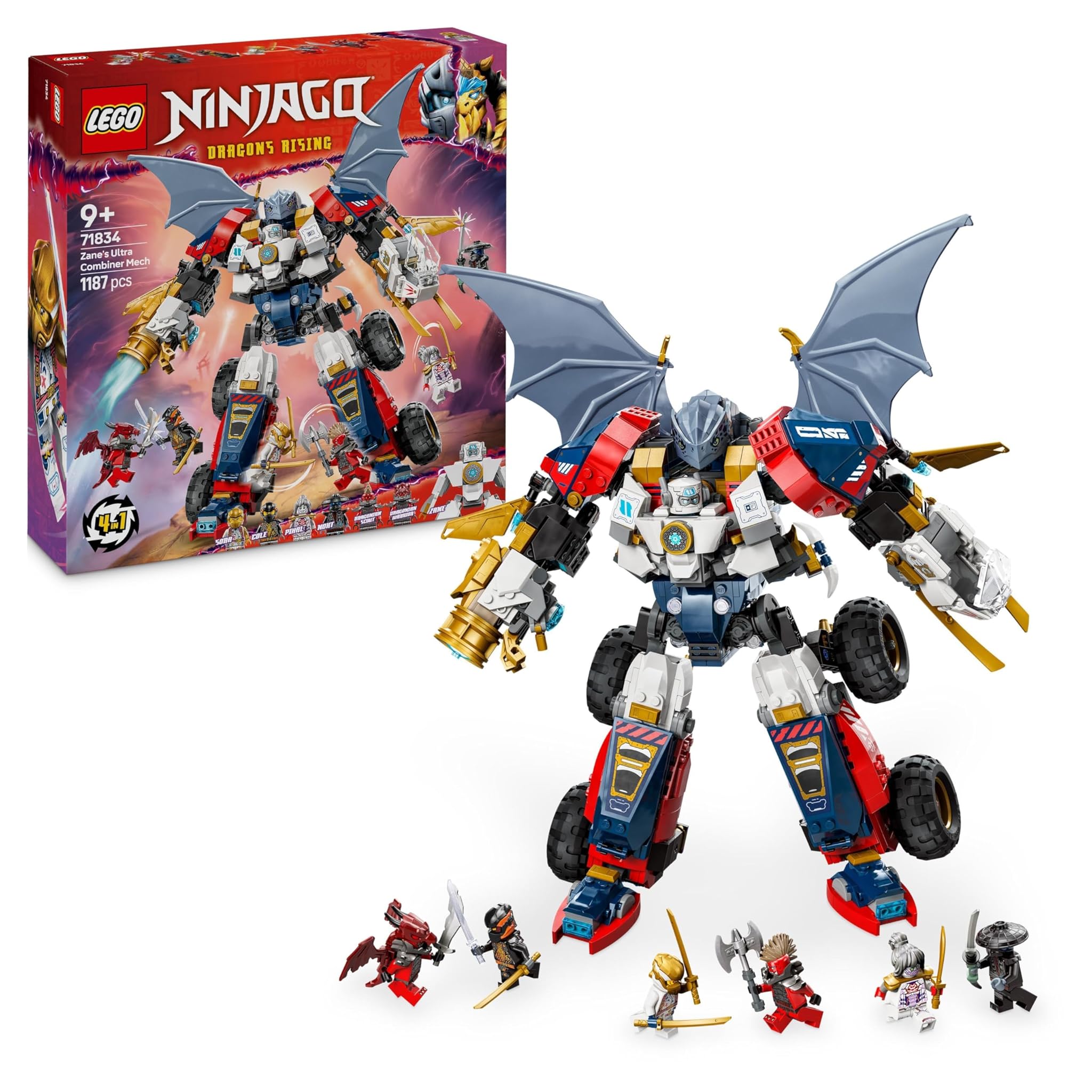LEGO NINJAGO Mech Ultra Combinatore di Zane 4 in 1