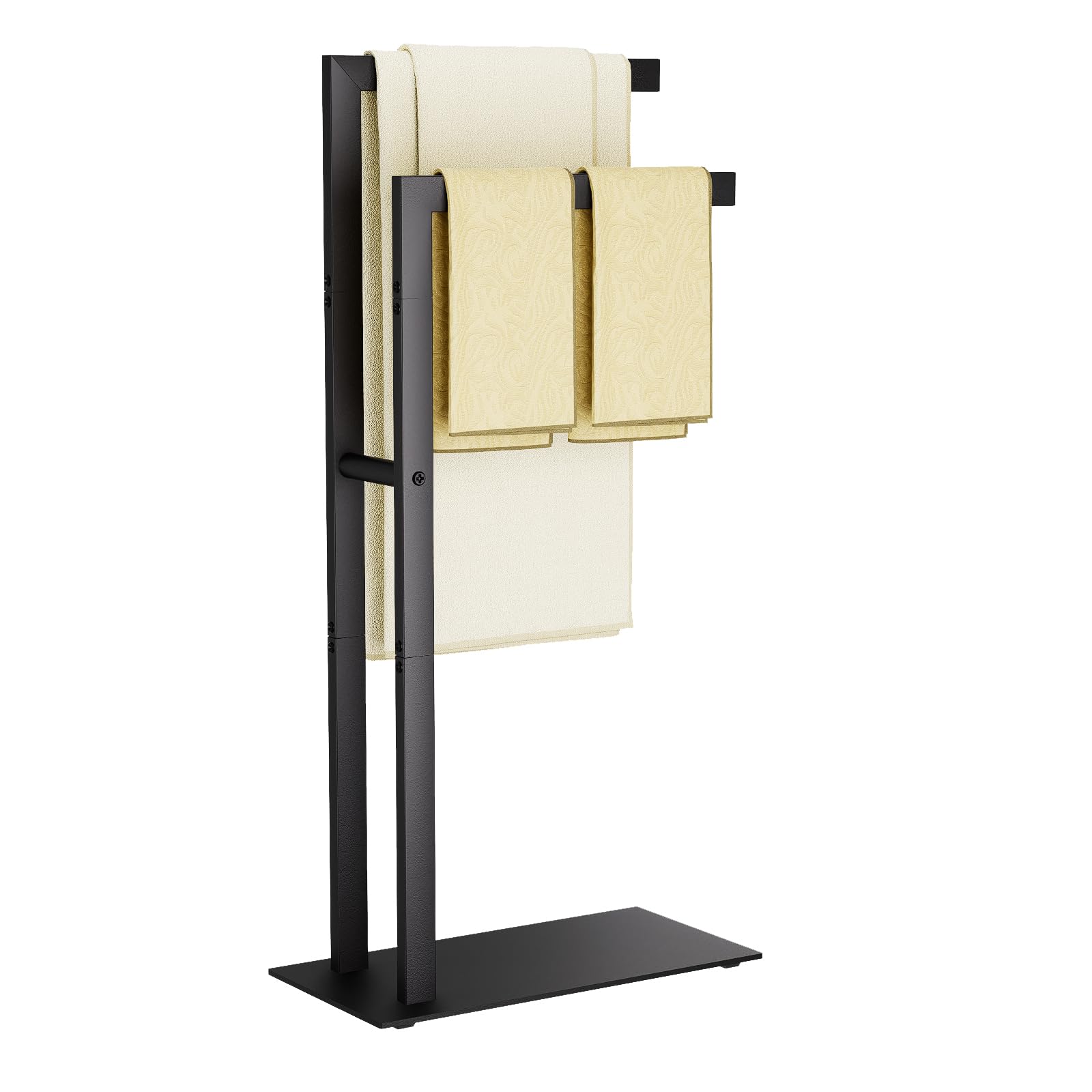 Yawinhe Porta Asciugamani Bagno da Terra 2 Bracci, Nero