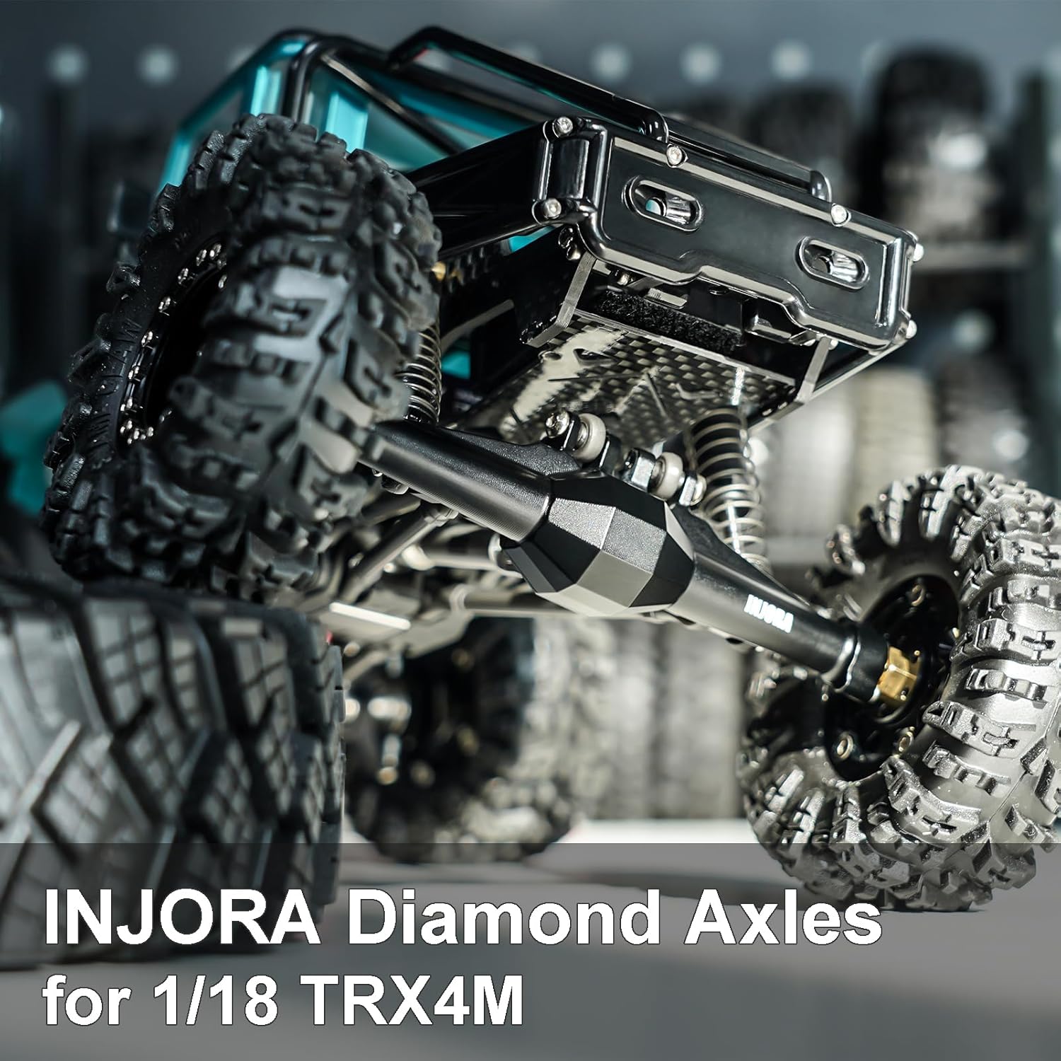 INJORA Assali Diamond +4mm per Upgrade TRX4M 1/18 RC Crawler - immagine 6