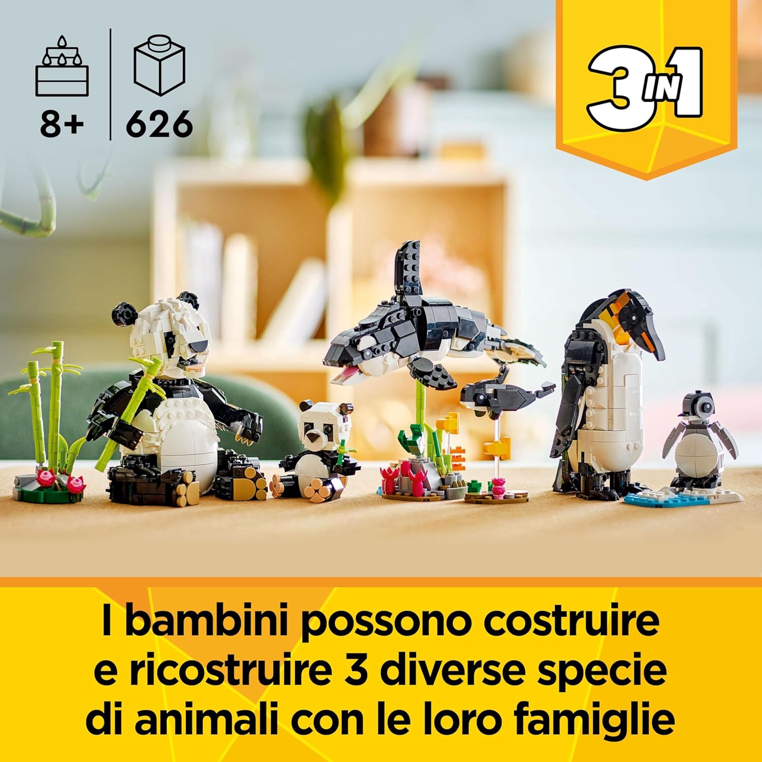 Lego Creator 3 in 1 Animali Selvatici: Famiglia di Panda - immagine 2