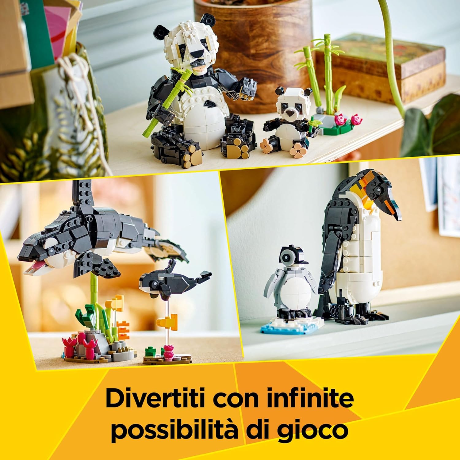 Lego Creator 3 in 1 Animali Selvatici: Famiglia di Panda - immagine 3