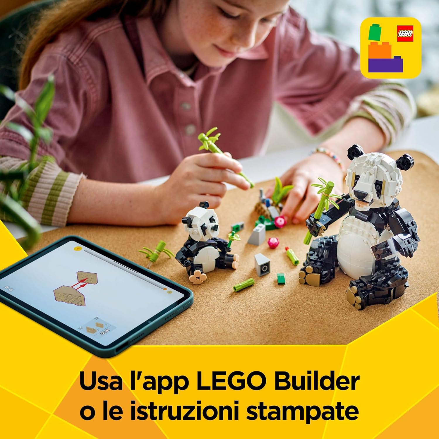 Lego Creator 3 in 1 Animali Selvatici: Famiglia di Panda - immagine 6