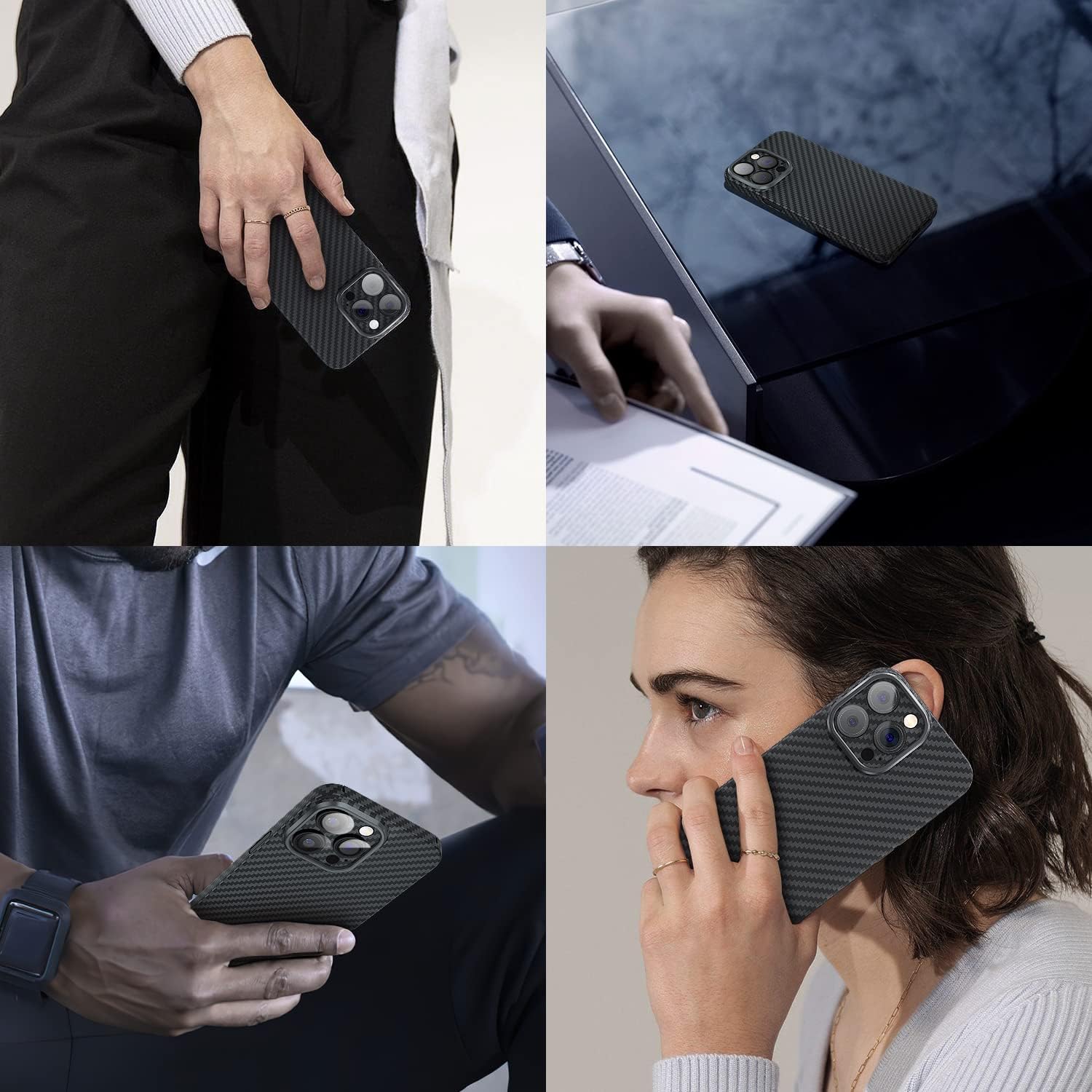 Memumi Custodia Fibra Aramidica per iPhone 14 Pro 6.1" - immagine 7