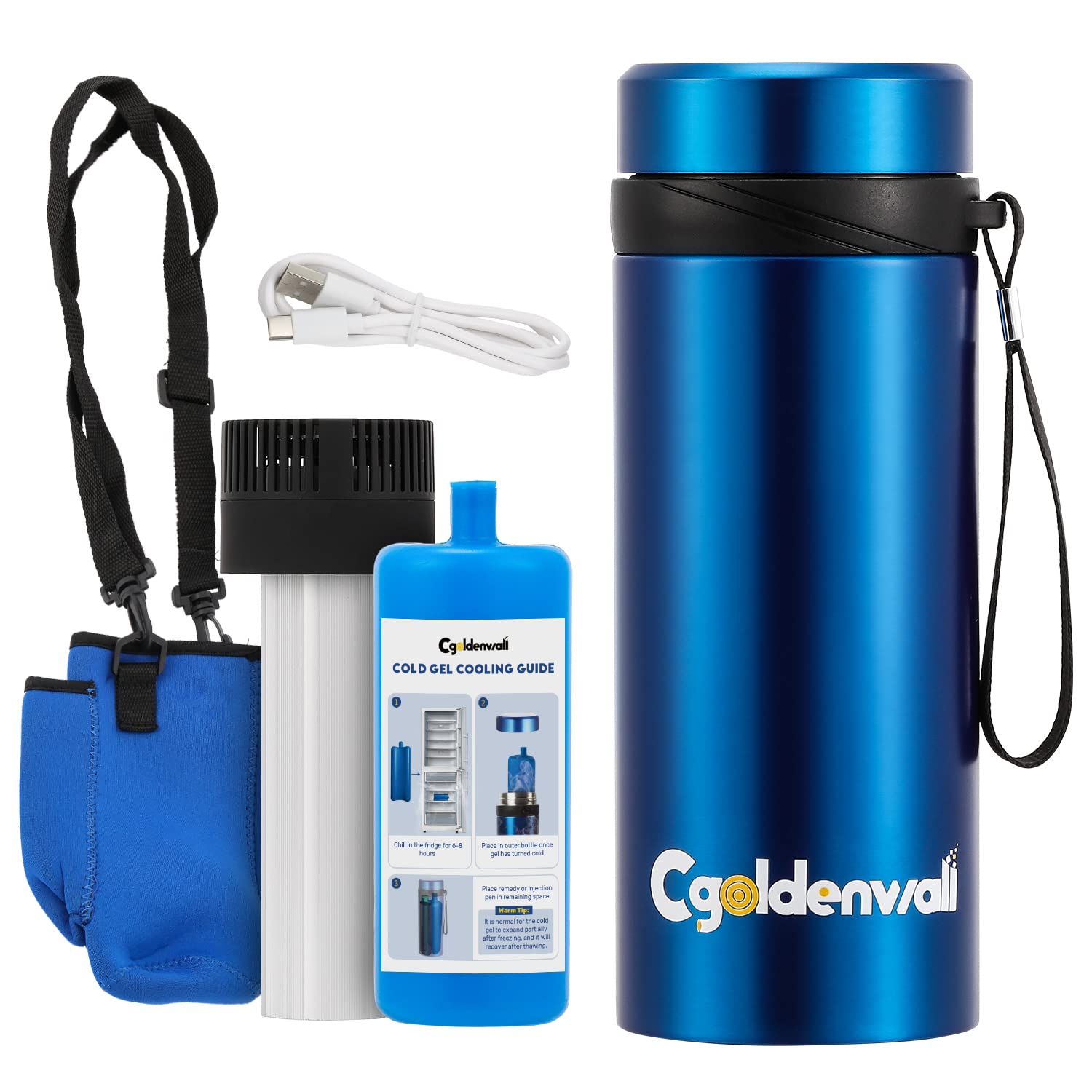 Cgoldenwall Custodia da Viaggio per Insulina 3-7 Pens