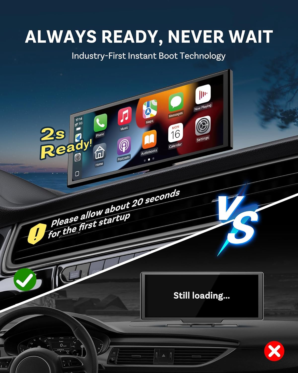 Ottocast Ottoscreen AI - Display Wireless CarPlay 11.4" - immagine 4