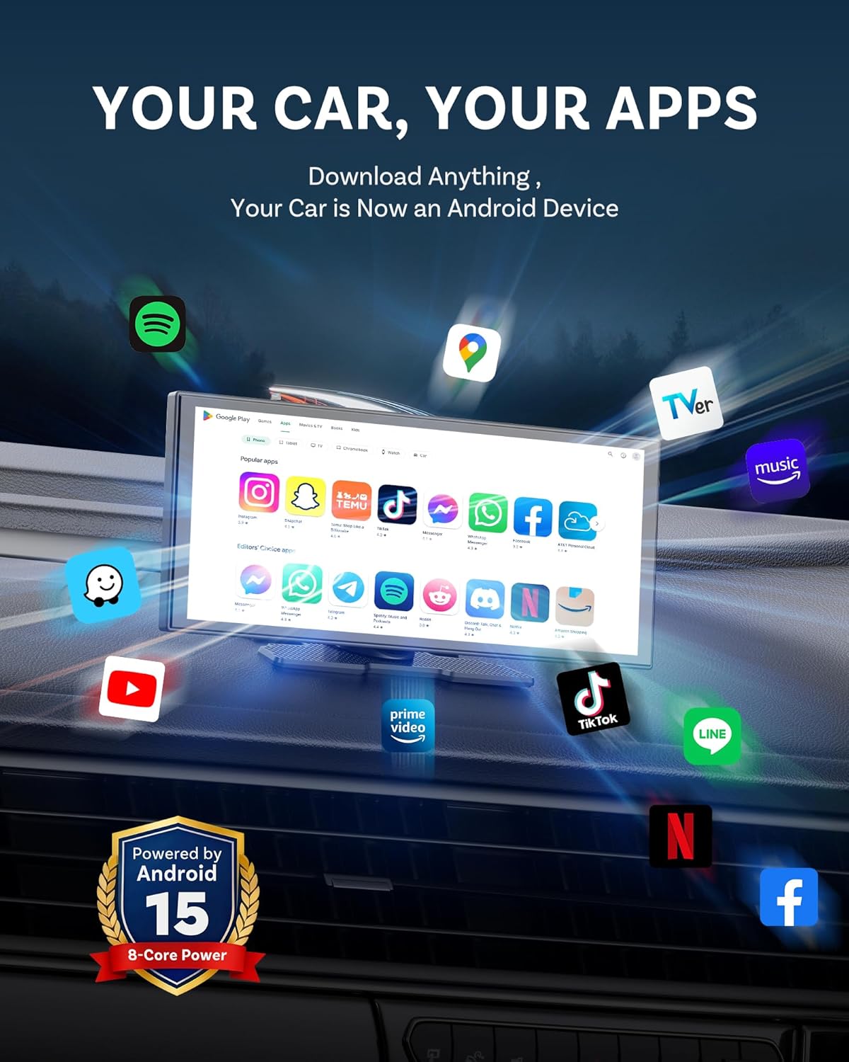 Ottocast Ottoscreen AI - Display Wireless CarPlay 11.4" - immagine 8