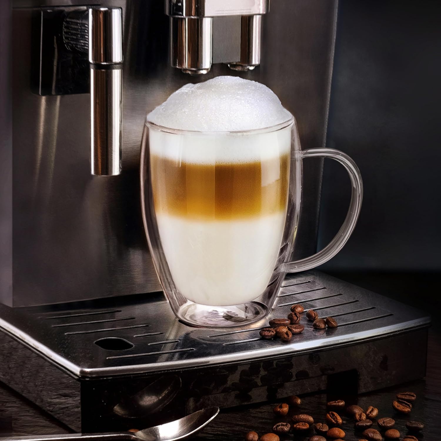 Tazza Termos Doppia Parete 400ml con Manico, 4 Pezzi - immagine 4