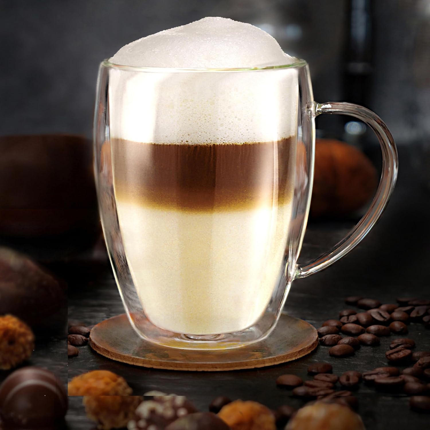 Tazza Termos Doppia Parete 400ml con Manico, 4 Pezzi - immagine 6