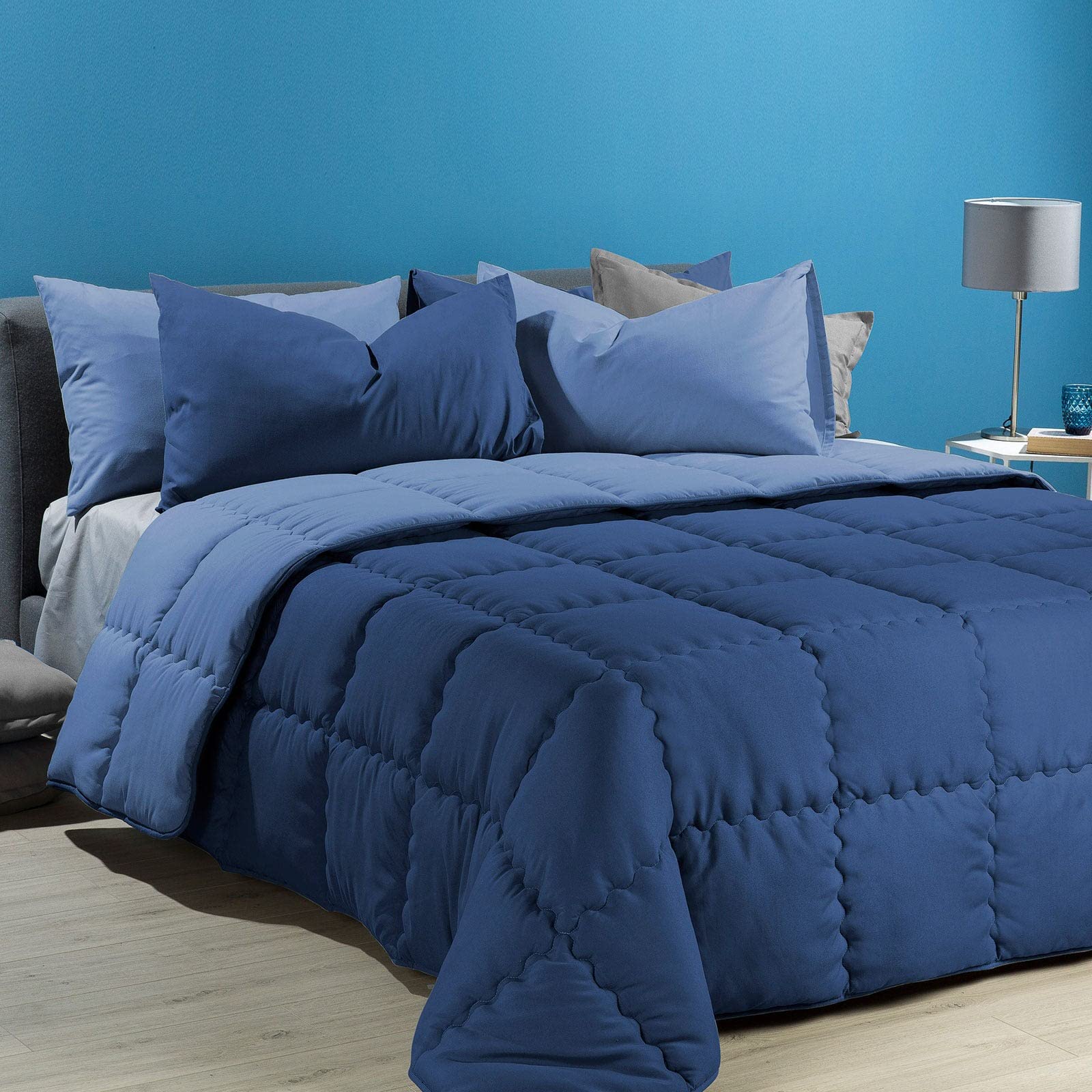 Caleffi - Trapunta Modern Tinta Unita Singolo Bluette