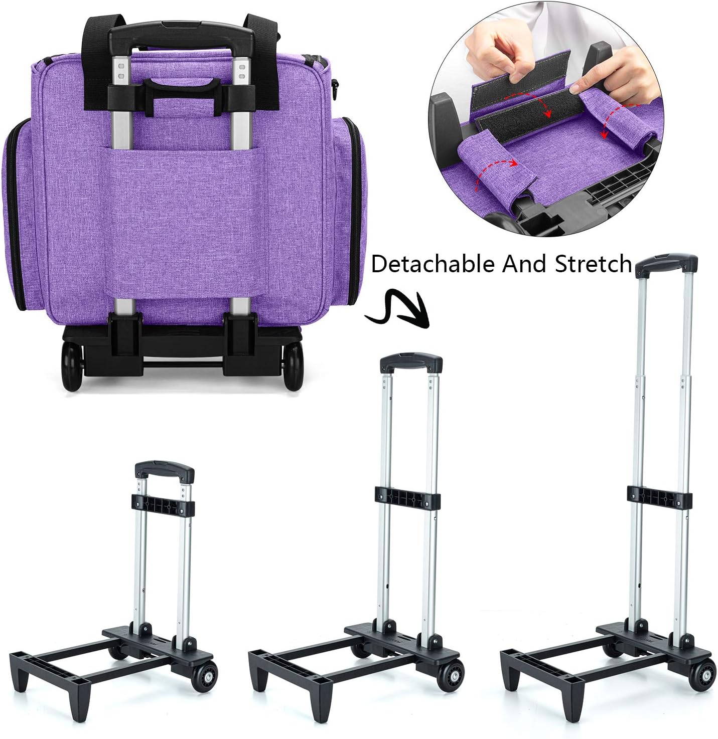 Luxja Borsa per Macchina da Cucire con Trolley - immagine 4