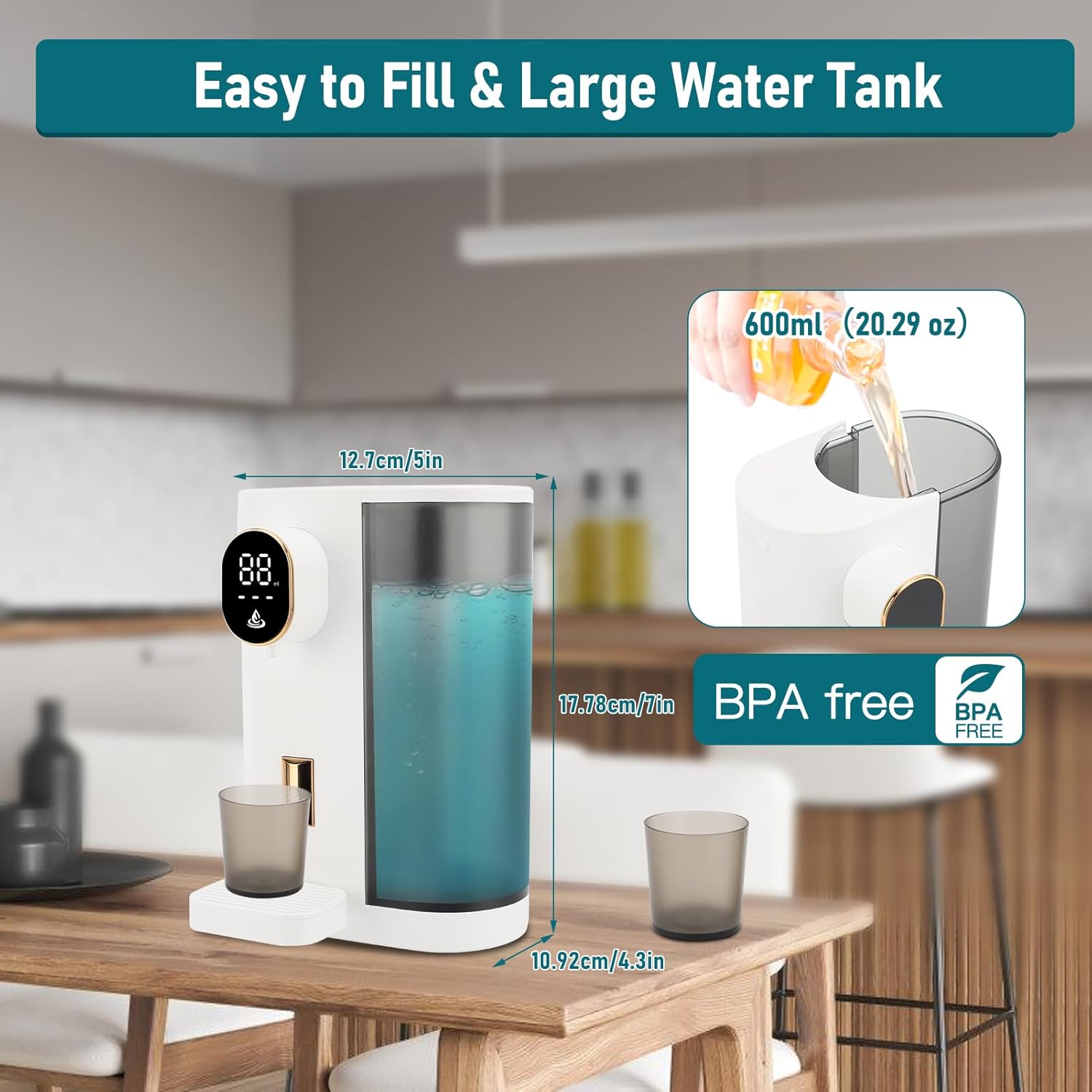 Gugxiom Distributore Automatico Collutorio, Bianco - immagine 6