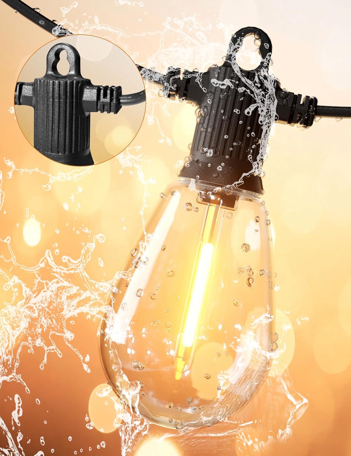 Zotoyi Catena Luminosa Esterno 30FT IP65, E12/S14 - immagine 6