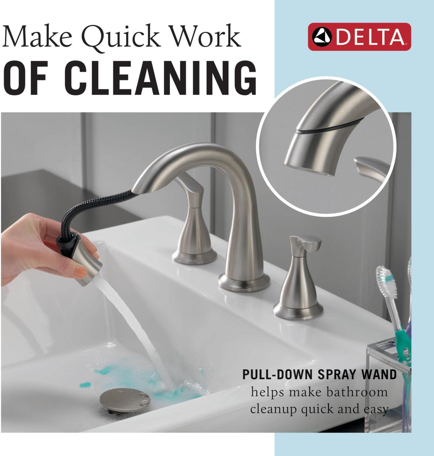 Broadmoor 8 in. Widespread - Rubinetto Bagno 2 Maniglie - immagine 3