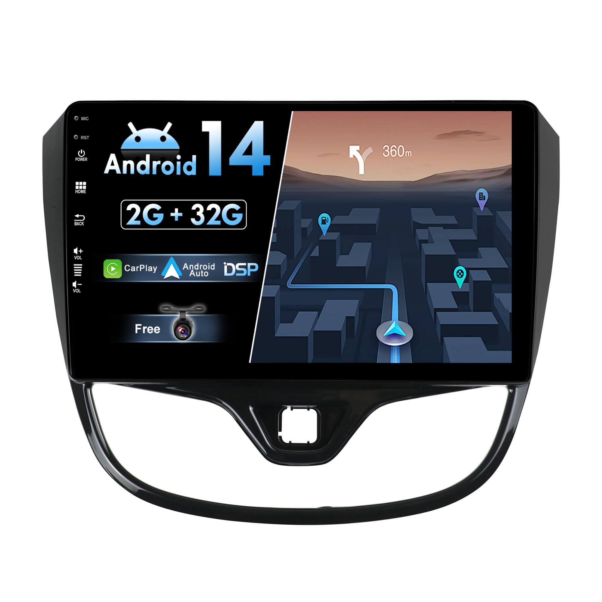 Bxliyer Autoradio Android 14 IPS per Opel Karl 10.1"
