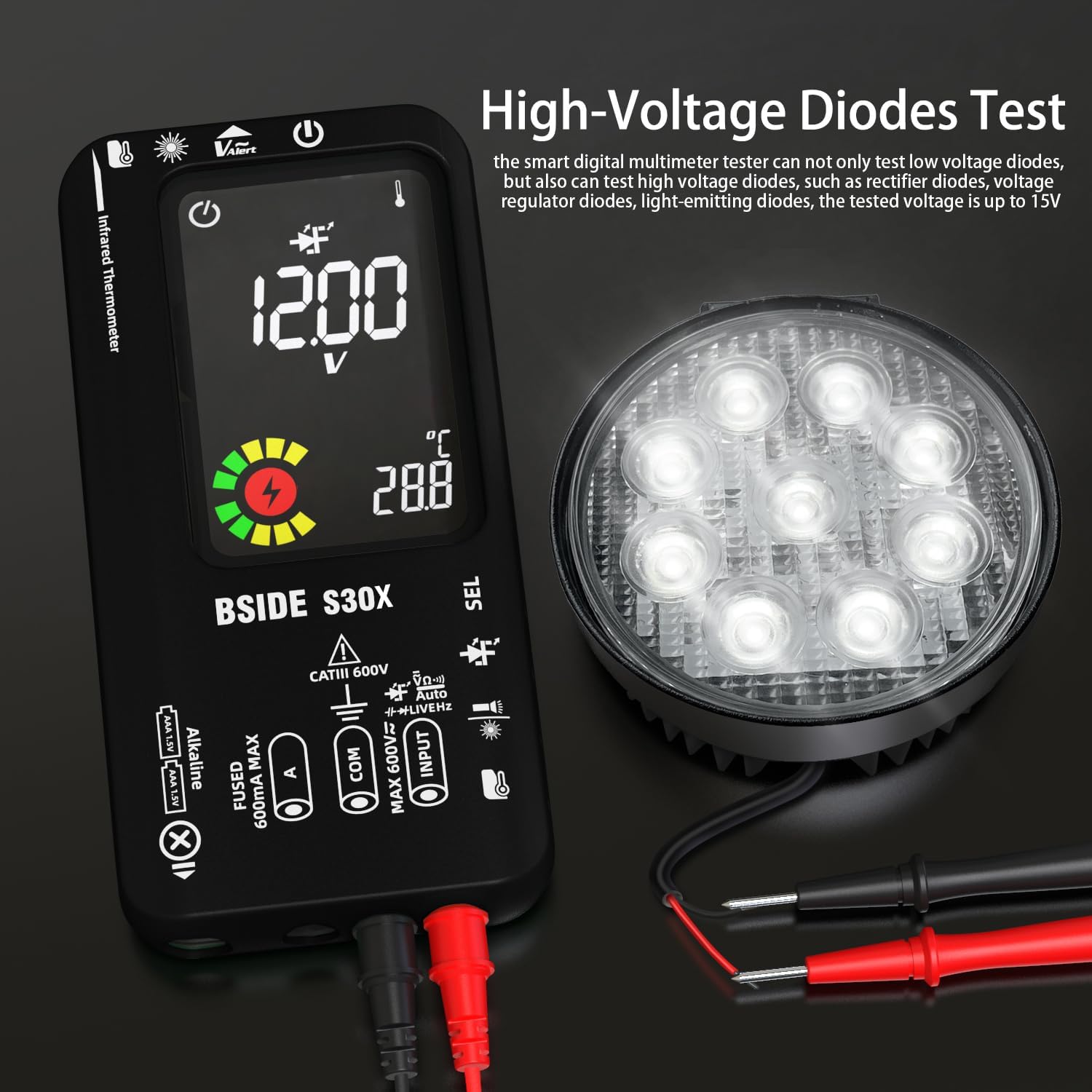 Bside Kit Multimetro Digitale S30X+X1 e Rilevatore Tensione - immagine 3