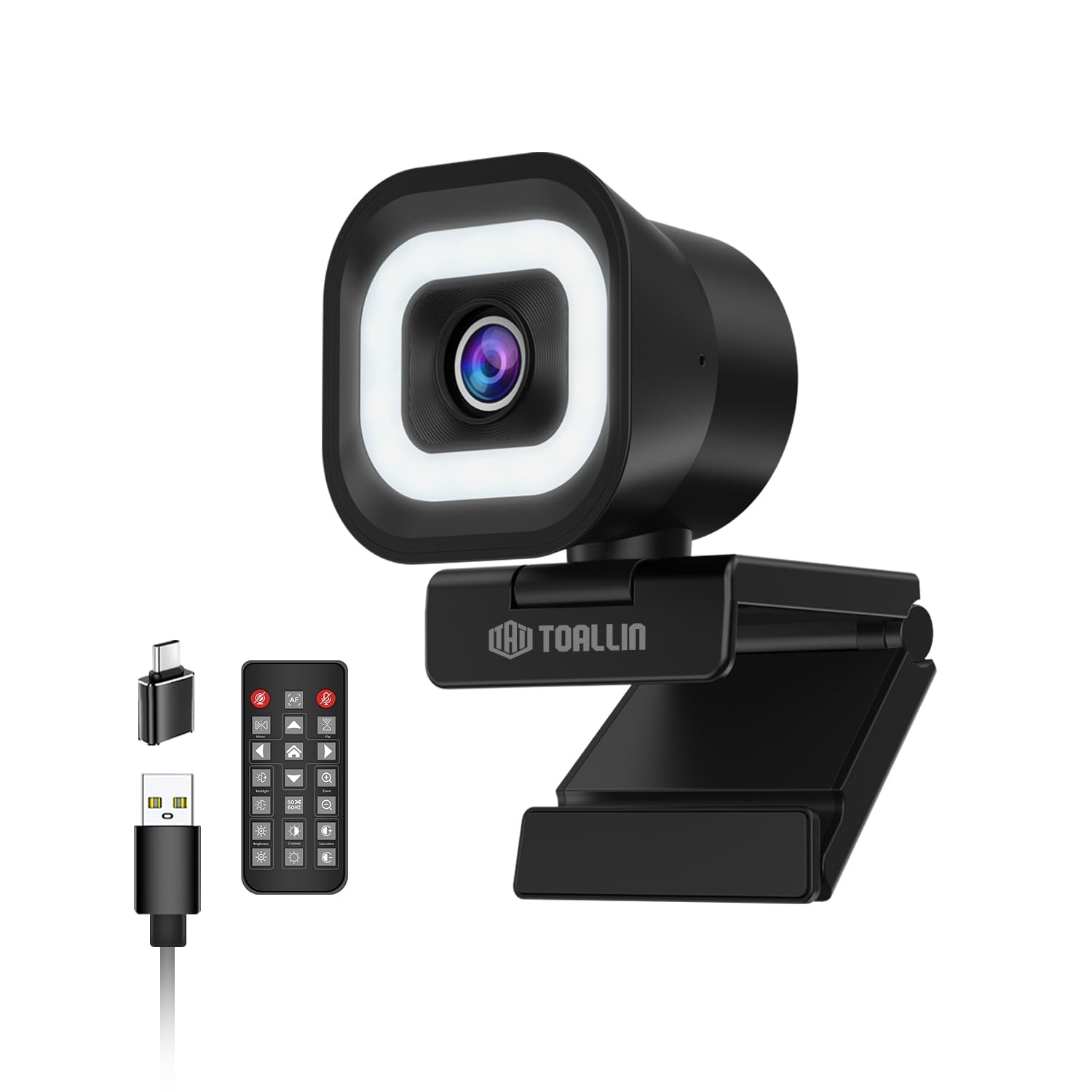 Toallin Webcam 4K con Luce ad Anello e Telecomando
