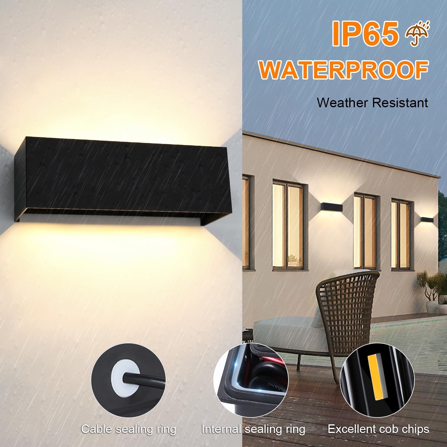 Ledmo Applique da Parete Interni/Esterni 30W 3000K - immagine 2