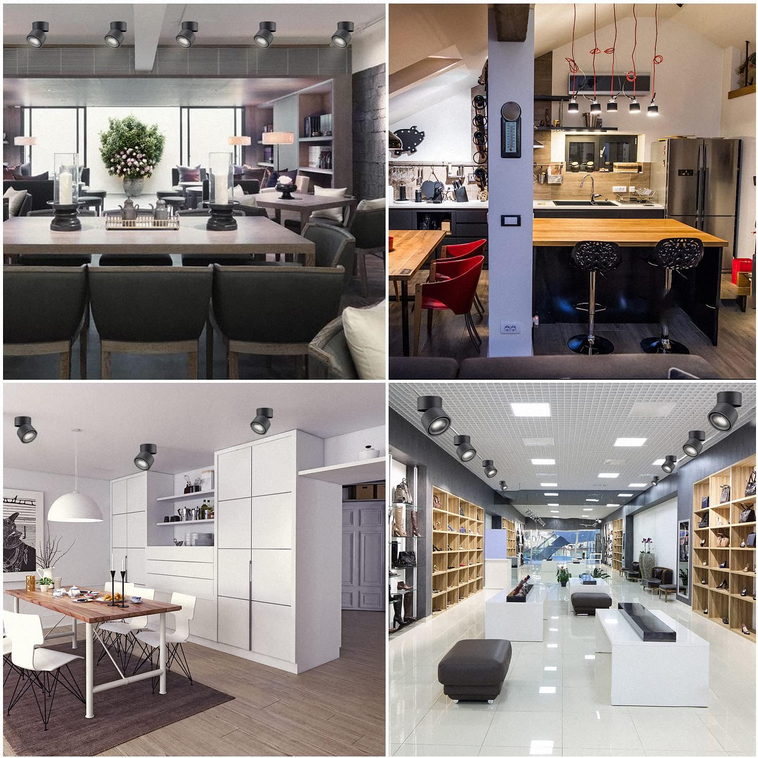 Cprosp 2PCS Faretto Soffitto Interni 10W Nero - immagine 4