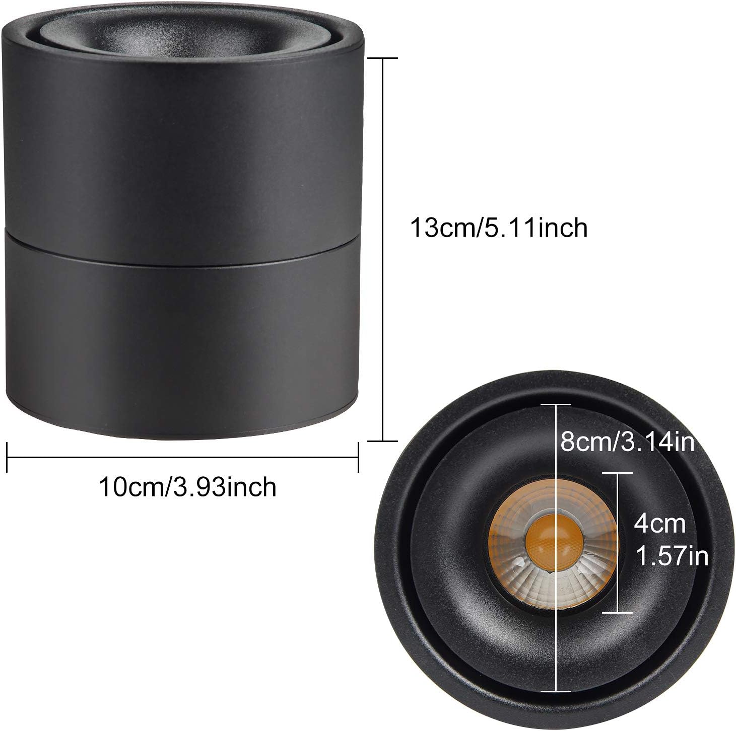 Cprosp 2PCS Faretto Soffitto Interni 10W Nero - immagine 5