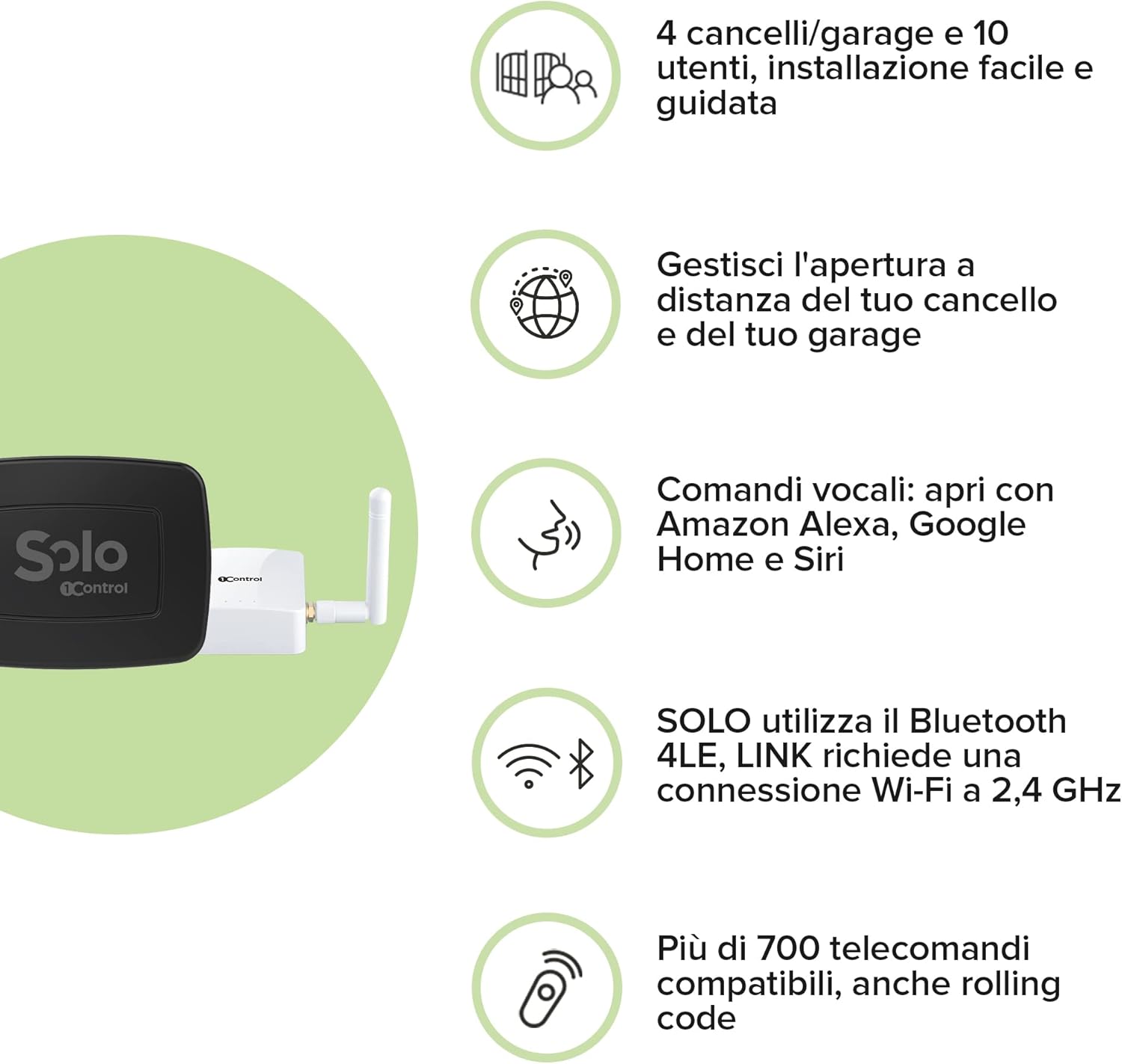 1control SOLO + LINK - Apricancello Wireless per Smartphone - immagine 5