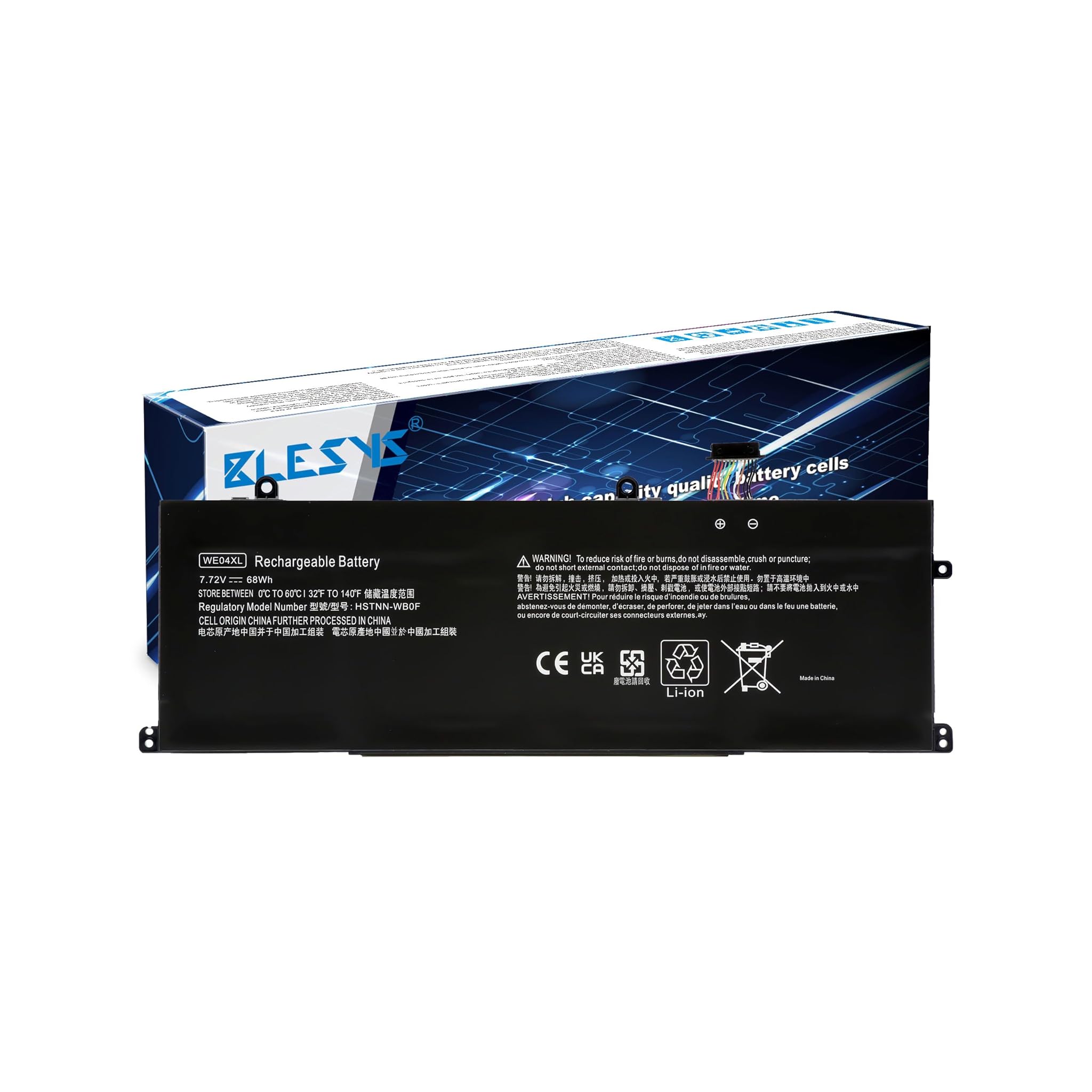 BLESYS WE04XL Batteria per HP Envy Spectre x360 2-in-1; per Pavilion Plus 14-ew 14-EY 16-AC 16-AB Serie HSTNN-WB0F N39857-005 N39817-2D1 7.72V 68Wh