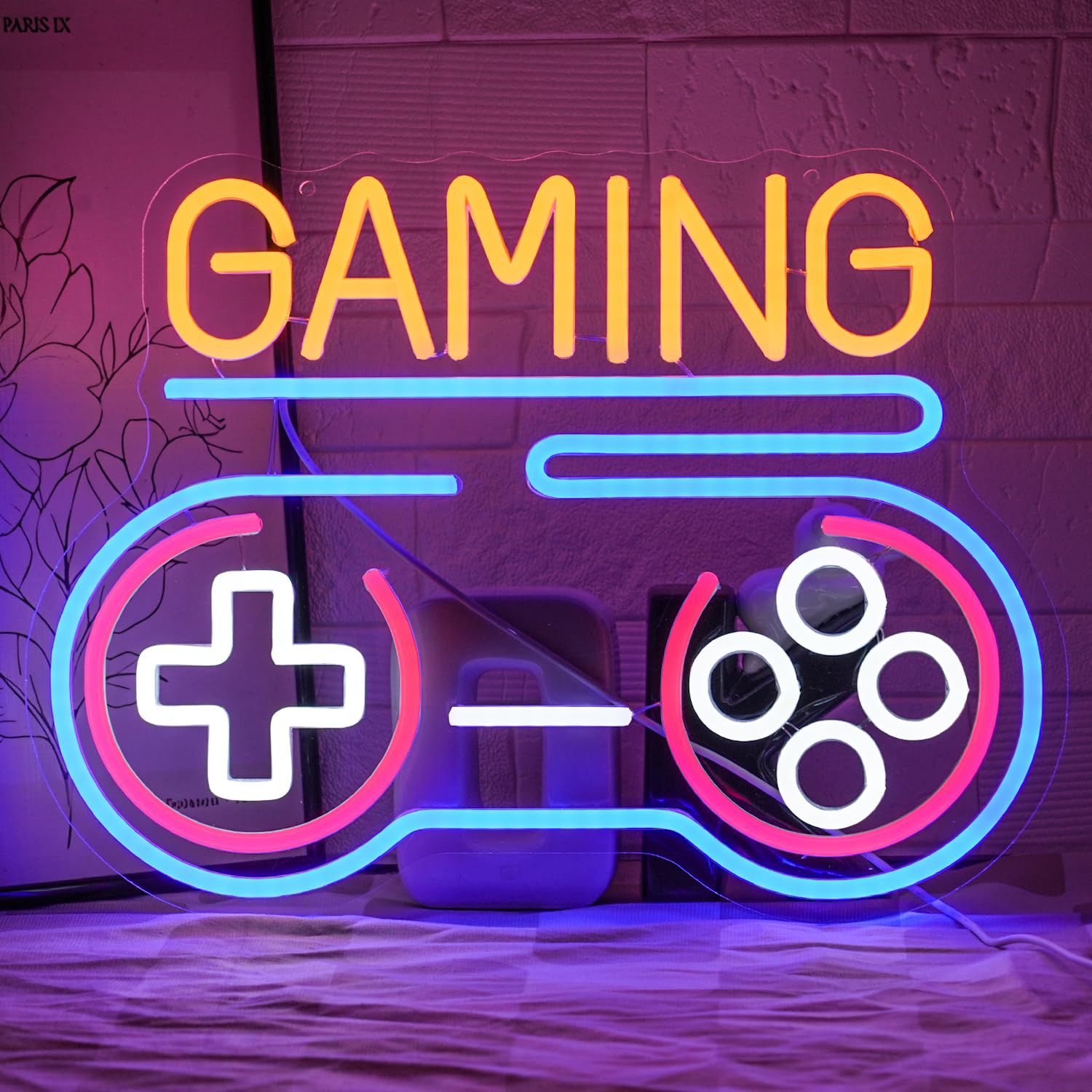 LMSIGNLY Targa da gioco neon per decorazione da parete