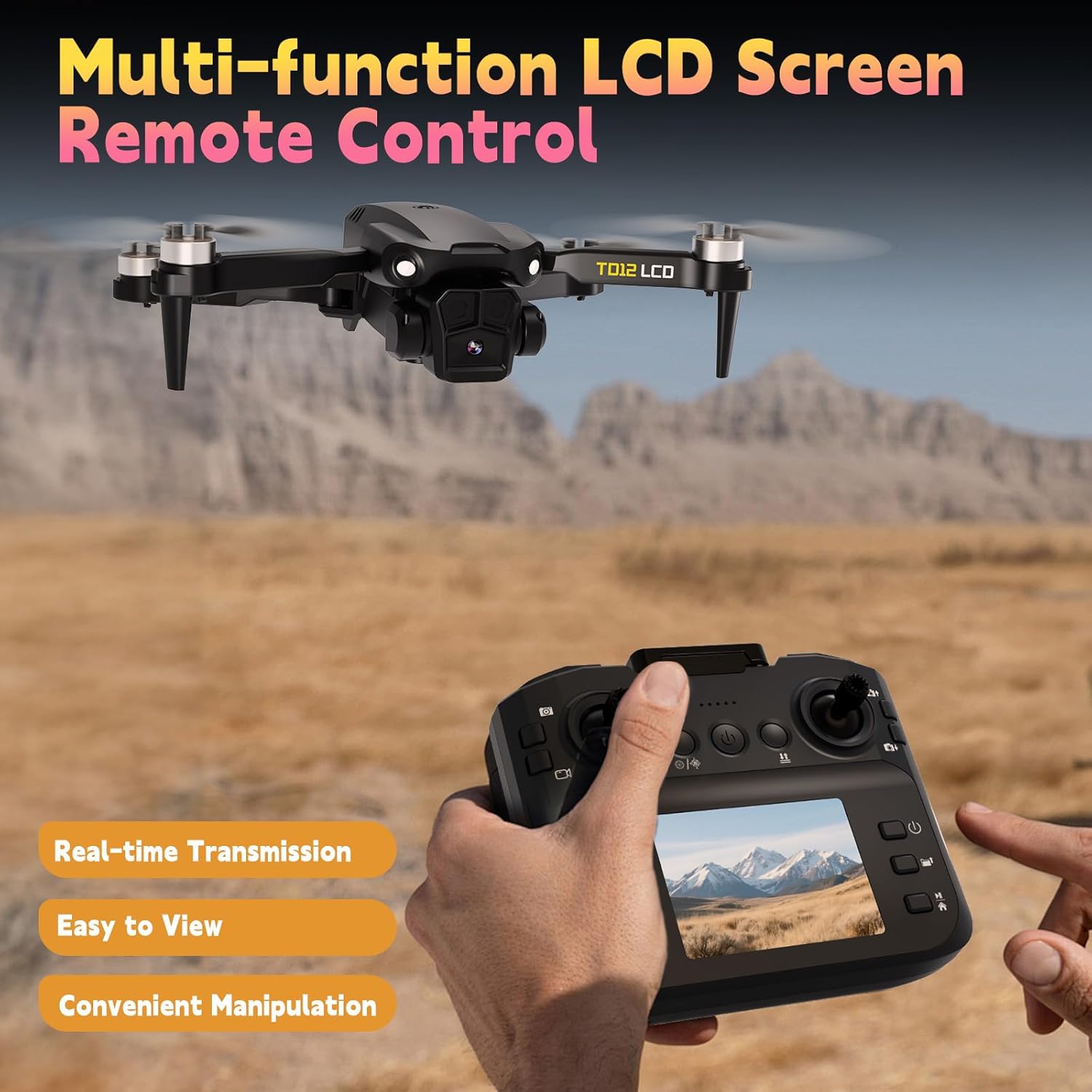TD12LCD Drone con Fotocamera e Schermo LCD - immagine 2