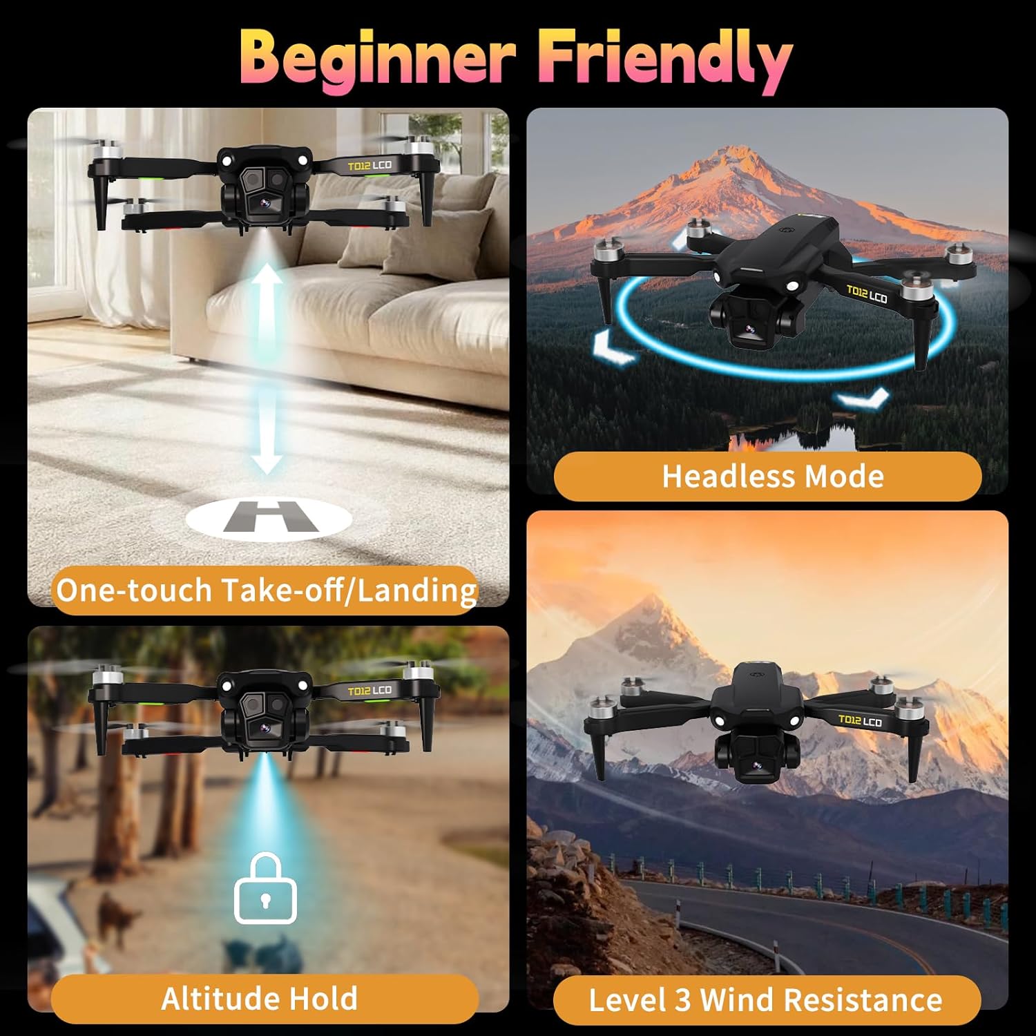 TD12LCD Drone con Fotocamera e Schermo LCD - immagine 5