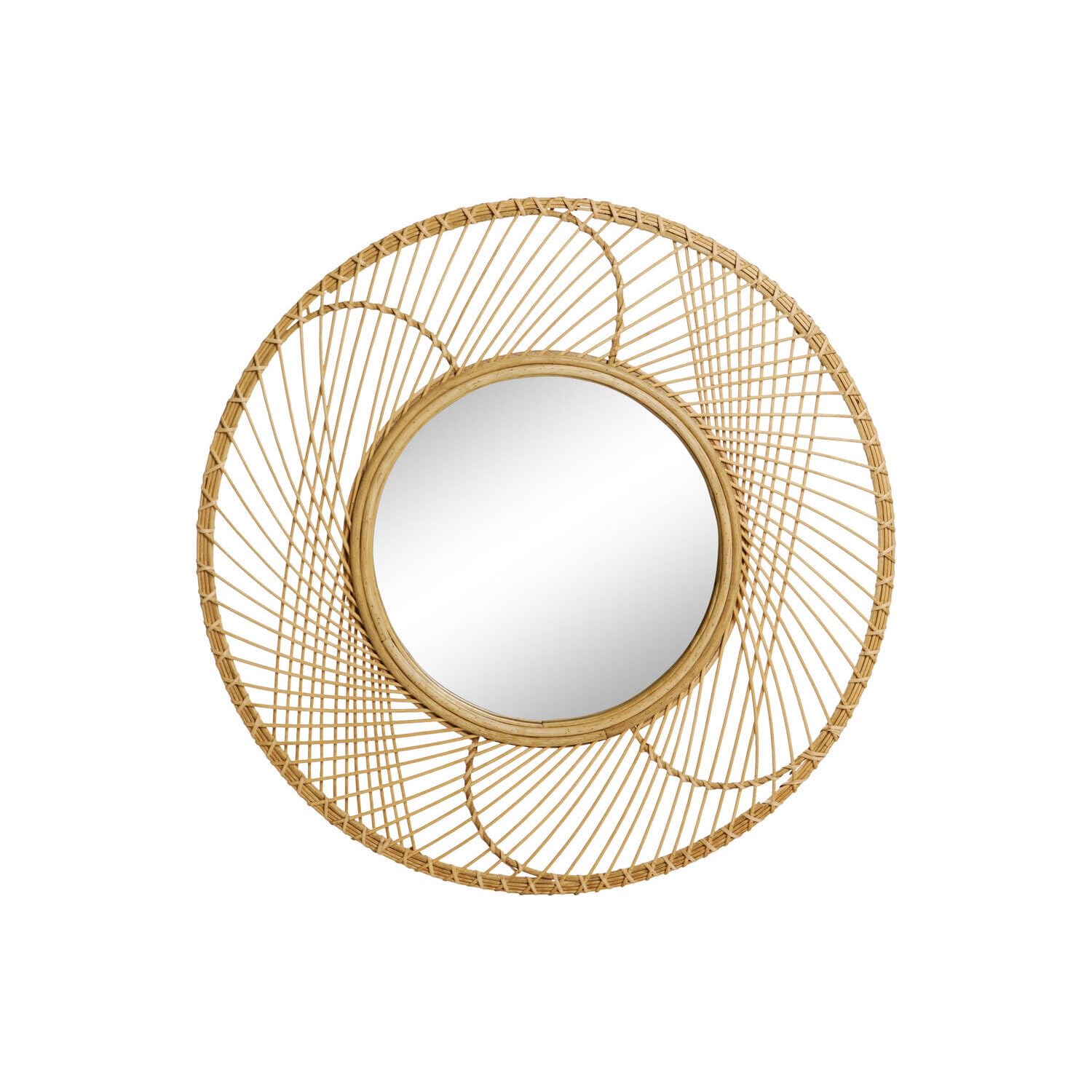 ESPEJO RATAN CRISTAL 70X2X70 NATURAL