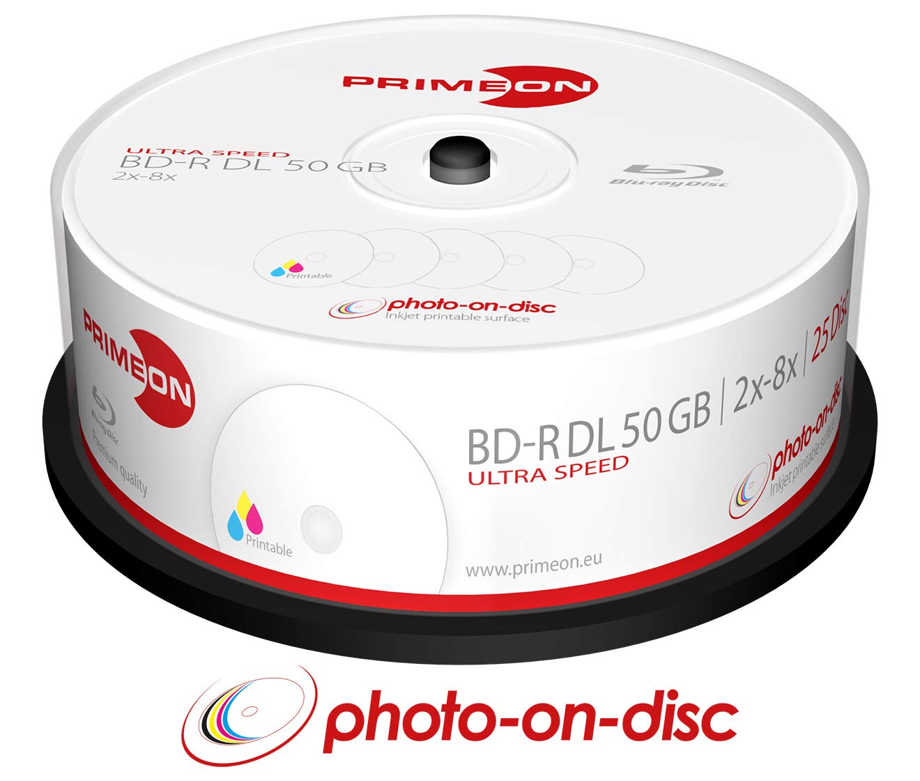 PRIMEON BD-R DL 50GB 2-8X, Ultra Speed, Bobina (25 DISCOS)