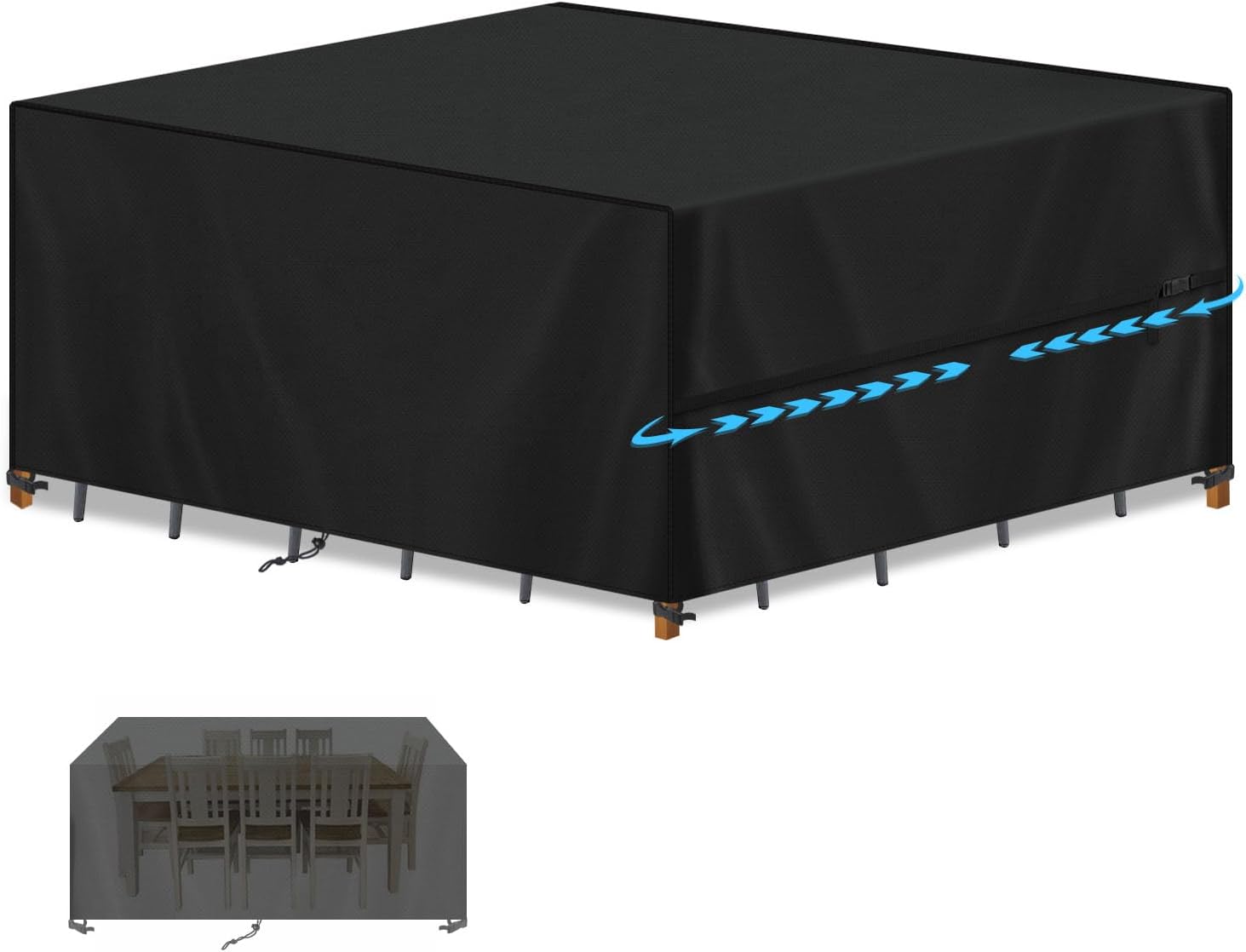 SIMPHAUS Telo Copertura Mobili Esterno Impermeabile 250x180x100cm - immagine 1