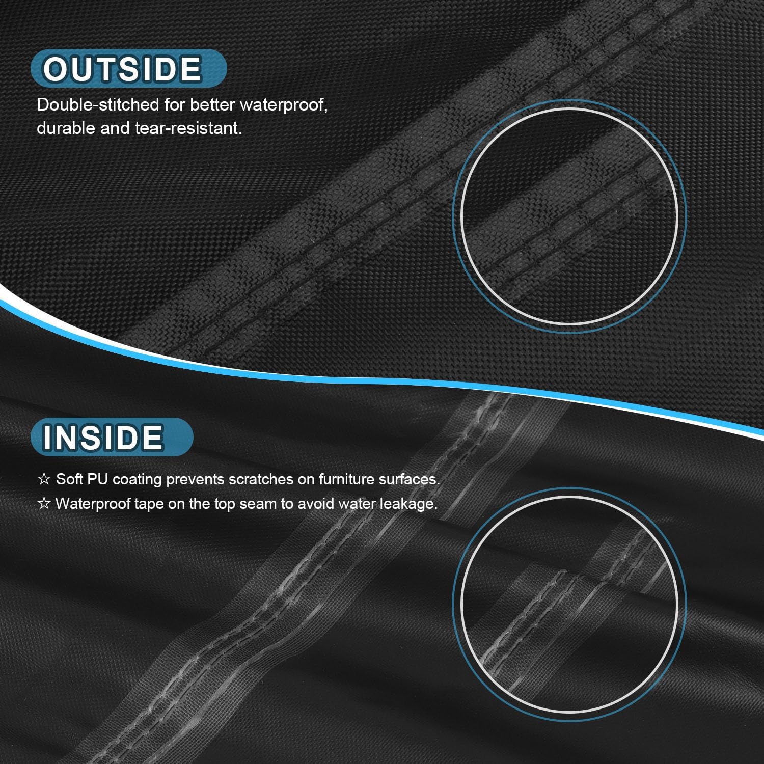 SIMPHAUS Telo Copertura Mobili Esterno Impermeabile 250x180x100cm - immagine 4